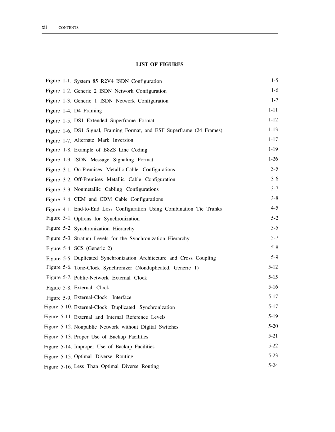 AT&T DS1/DMi/ISDN-PRI manual List of Figures 