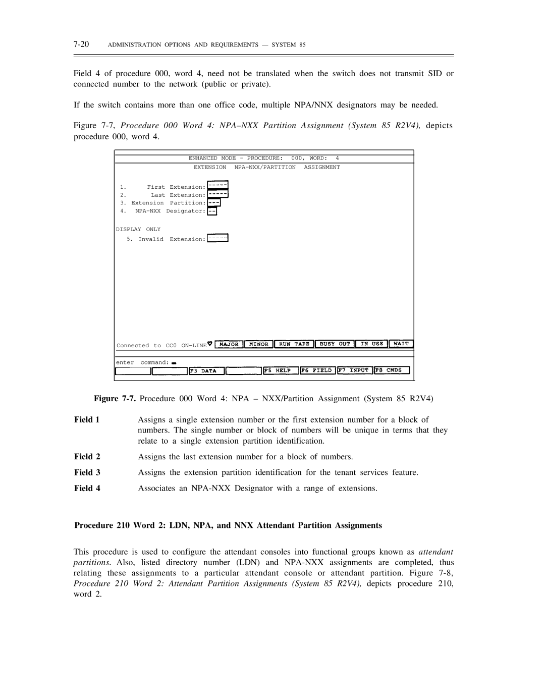 AT&T DS1/DMi/ISDN-PRI manual 20ADMINISTRATION Options and Requirements System, Display only 