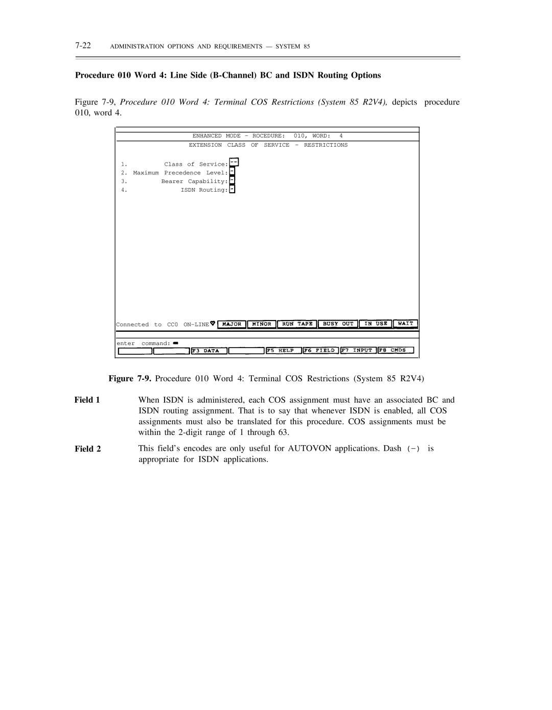 AT&T DS1/DMi/ISDN-PRI manual 22ADMINISTRATION Options and Requirements System 