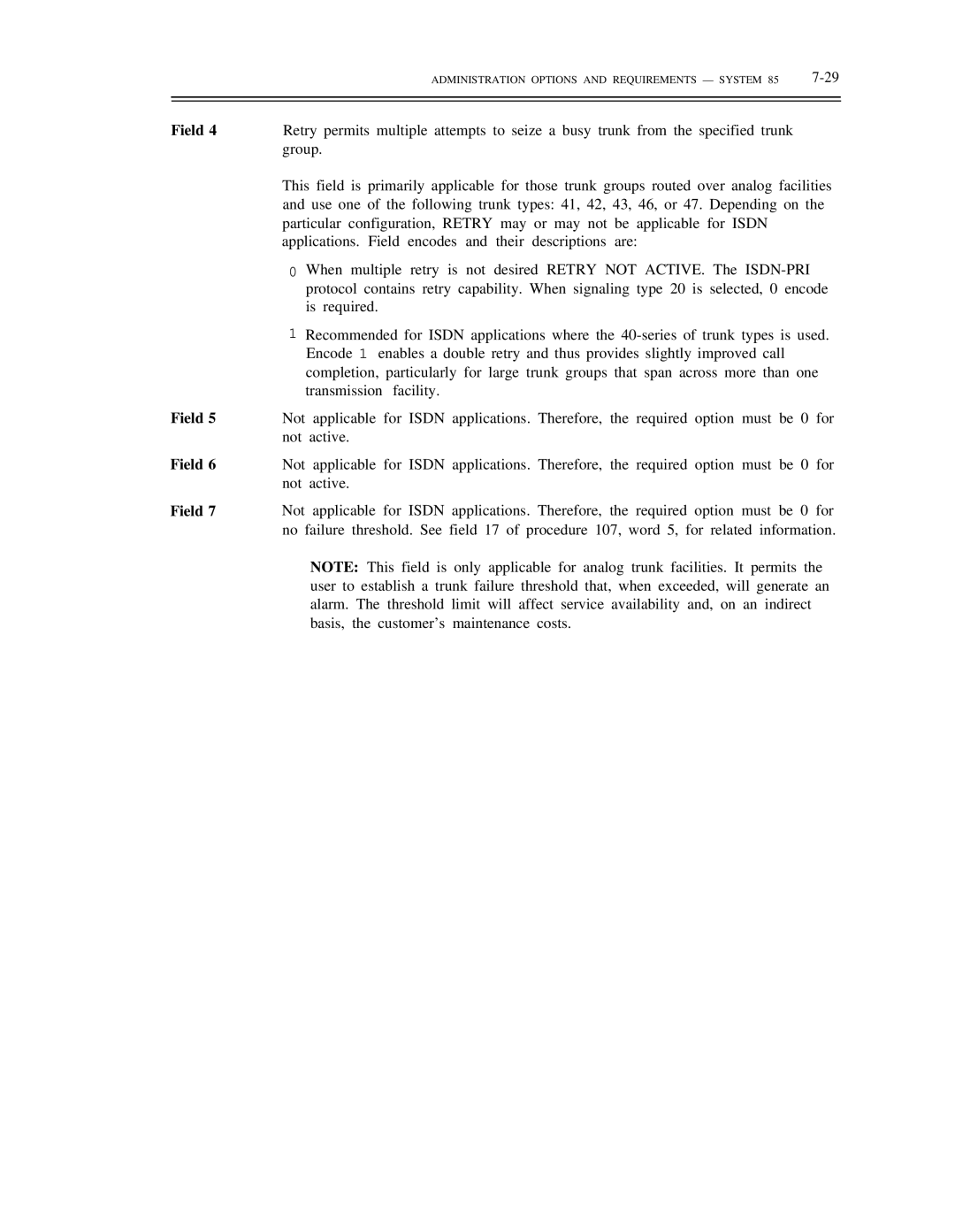 AT&T DS1/DMi/ISDN-PRI manual Field 