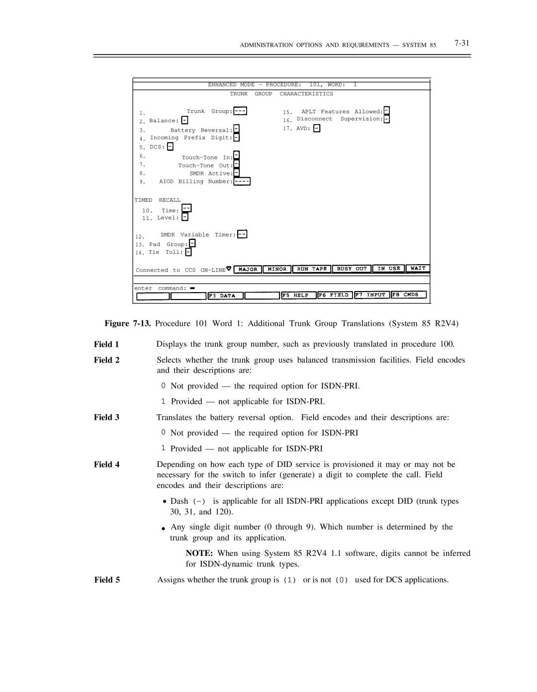 AT&T DS1/DMi/ISDN-PRI manual Field 1 Field 