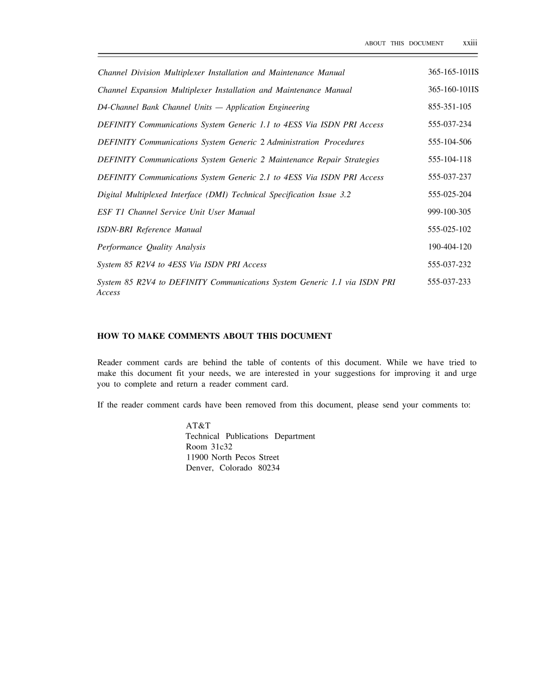 AT&T DS1/DMi/ISDN-PRI manual HOW to Make Comments about this Document, At&T 