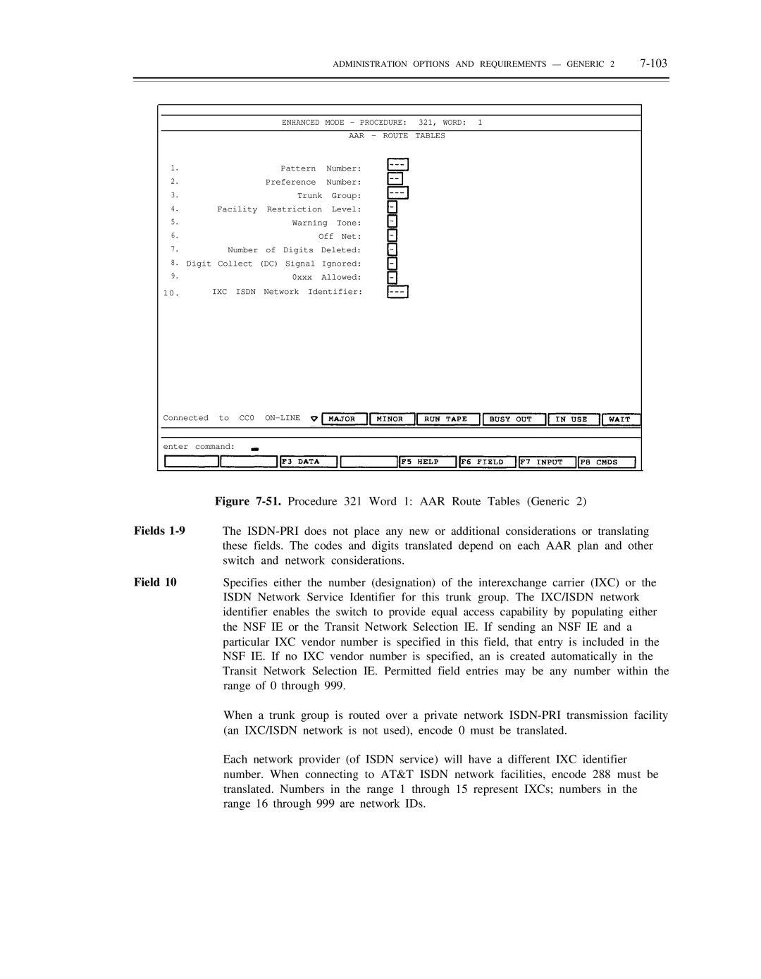 AT&T DS1/DMi/ISDN-PRI manual Enhanced Mode Procedure 321, Word, AAR Route Tables 