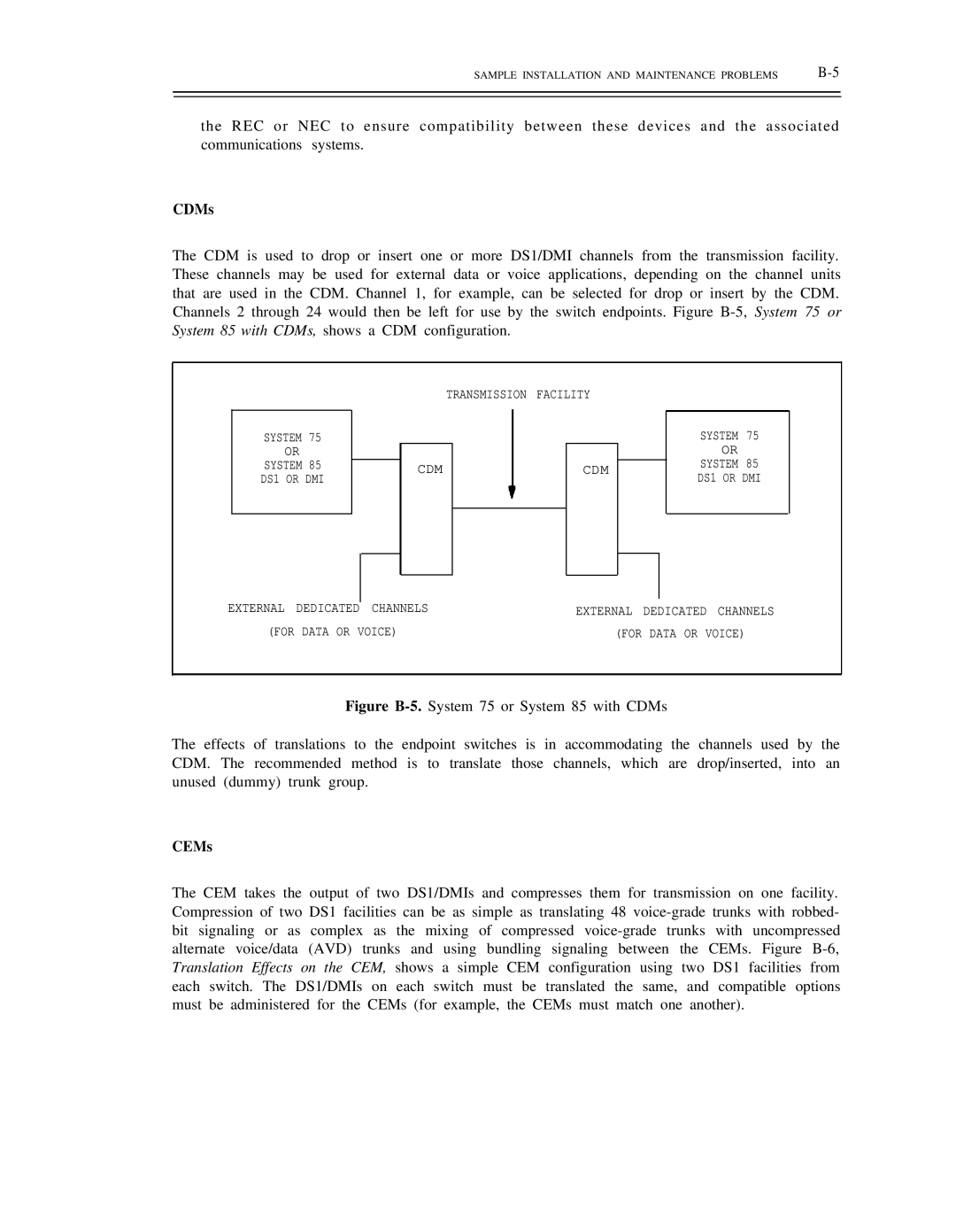 AT&T DS1/DMi/ISDN-PRI manual CDMs, CEMs, System, DS1 or DMI 