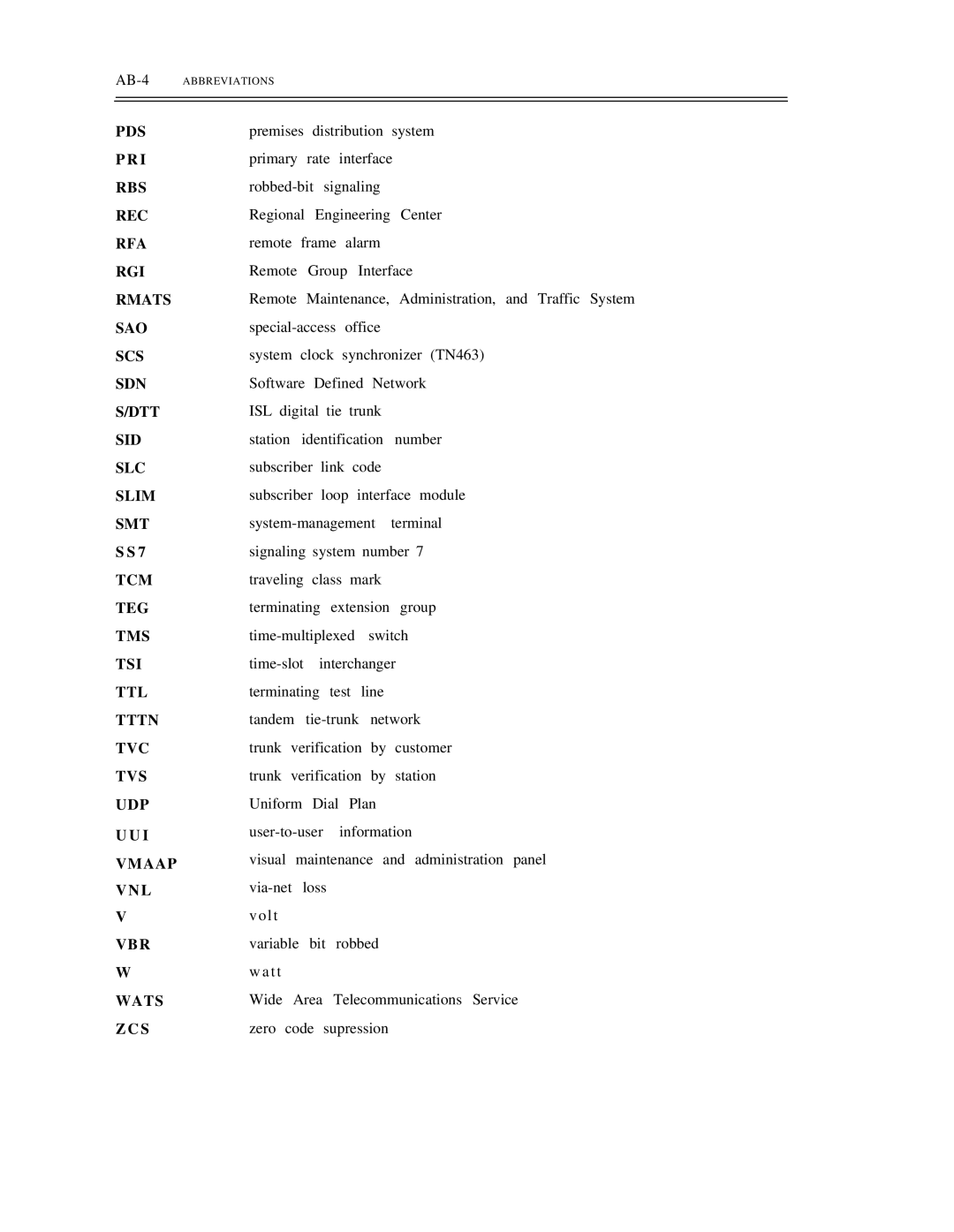 AT&T DS1/DMi/ISDN-PRI manual AB-4ABBREVIATIONS 