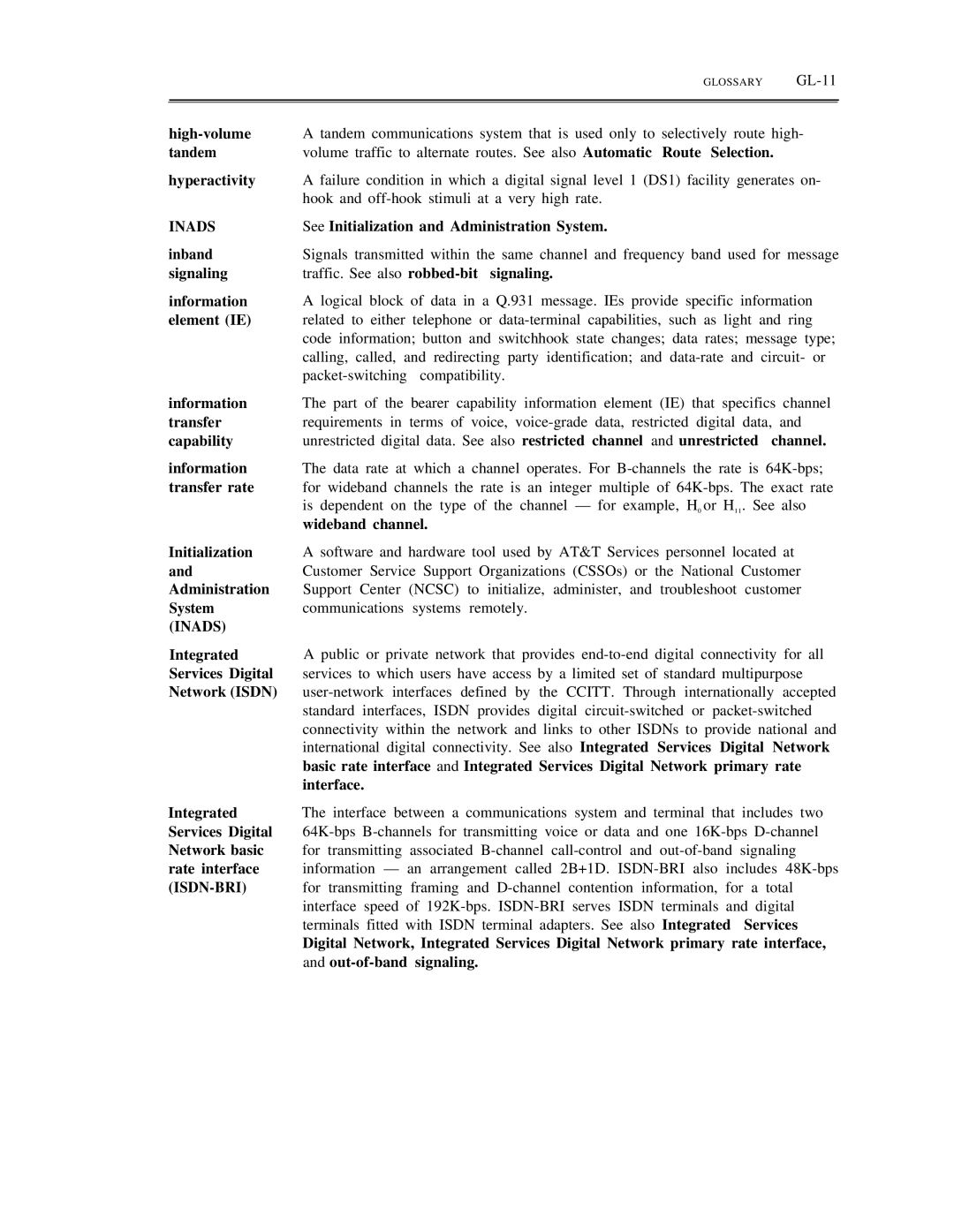 AT&T DS1/DMi/ISDN-PRI manual Inads 