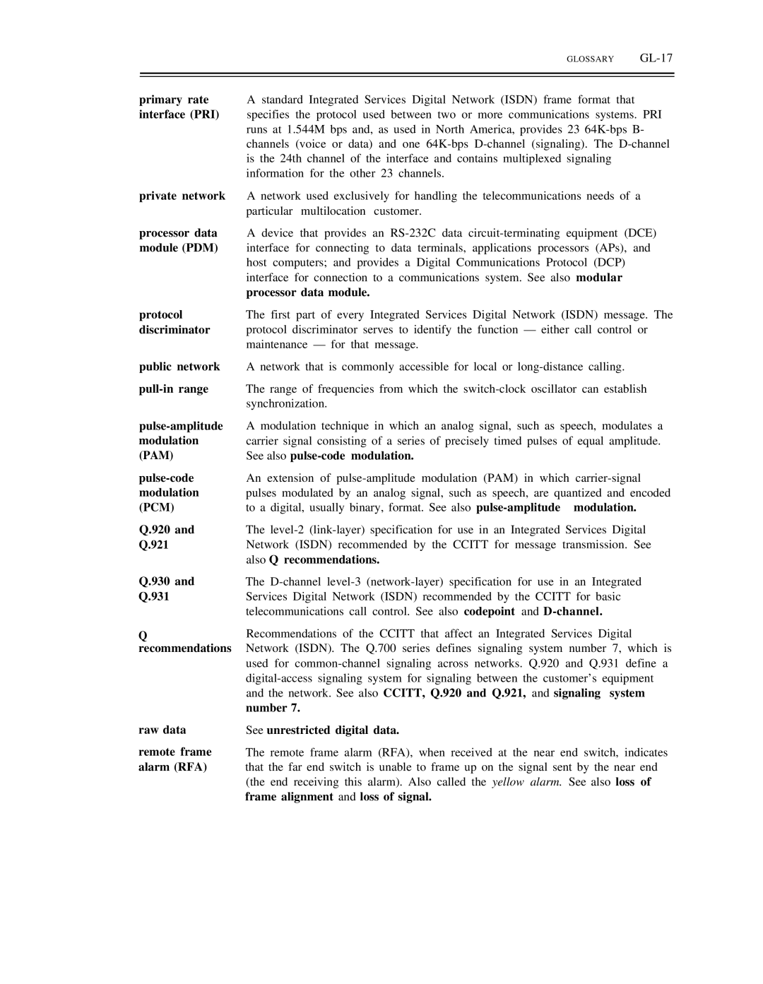 AT&T DS1/DMi/ISDN-PRI manual Pam, Pcm 