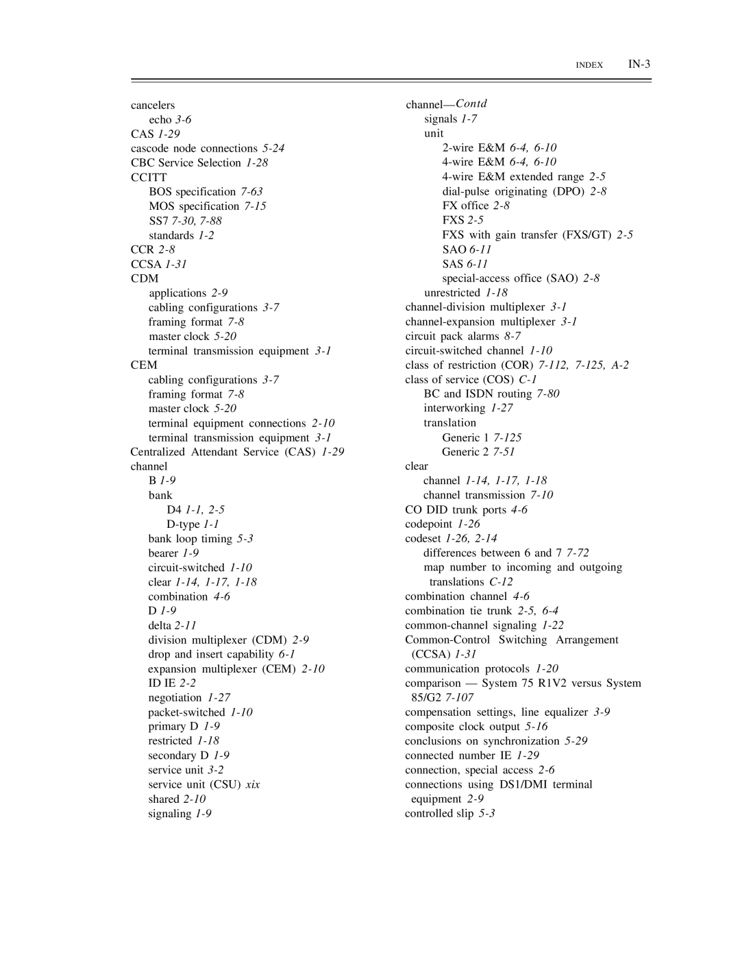 AT&T DS1/DMi/ISDN-PRI manual Ccitt, Cem, 9bank D4 1-1,2-5D-type1-1, 9delta, Channel 1-14,1-17,1-18channel transmission 