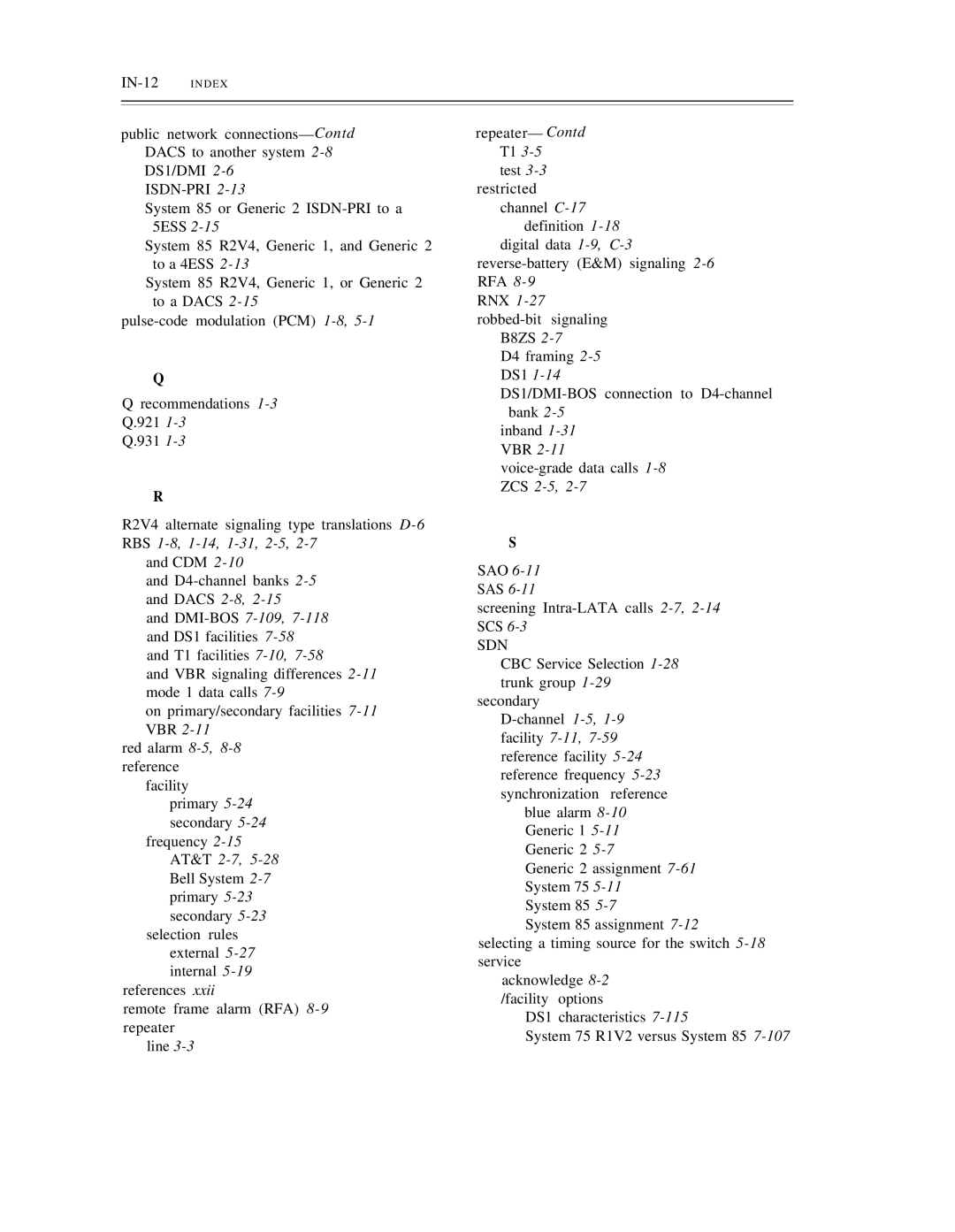 AT&T DS1/DMi/ISDN-PRI manual RNX 1-27robbed-bit signaling, Sdn 