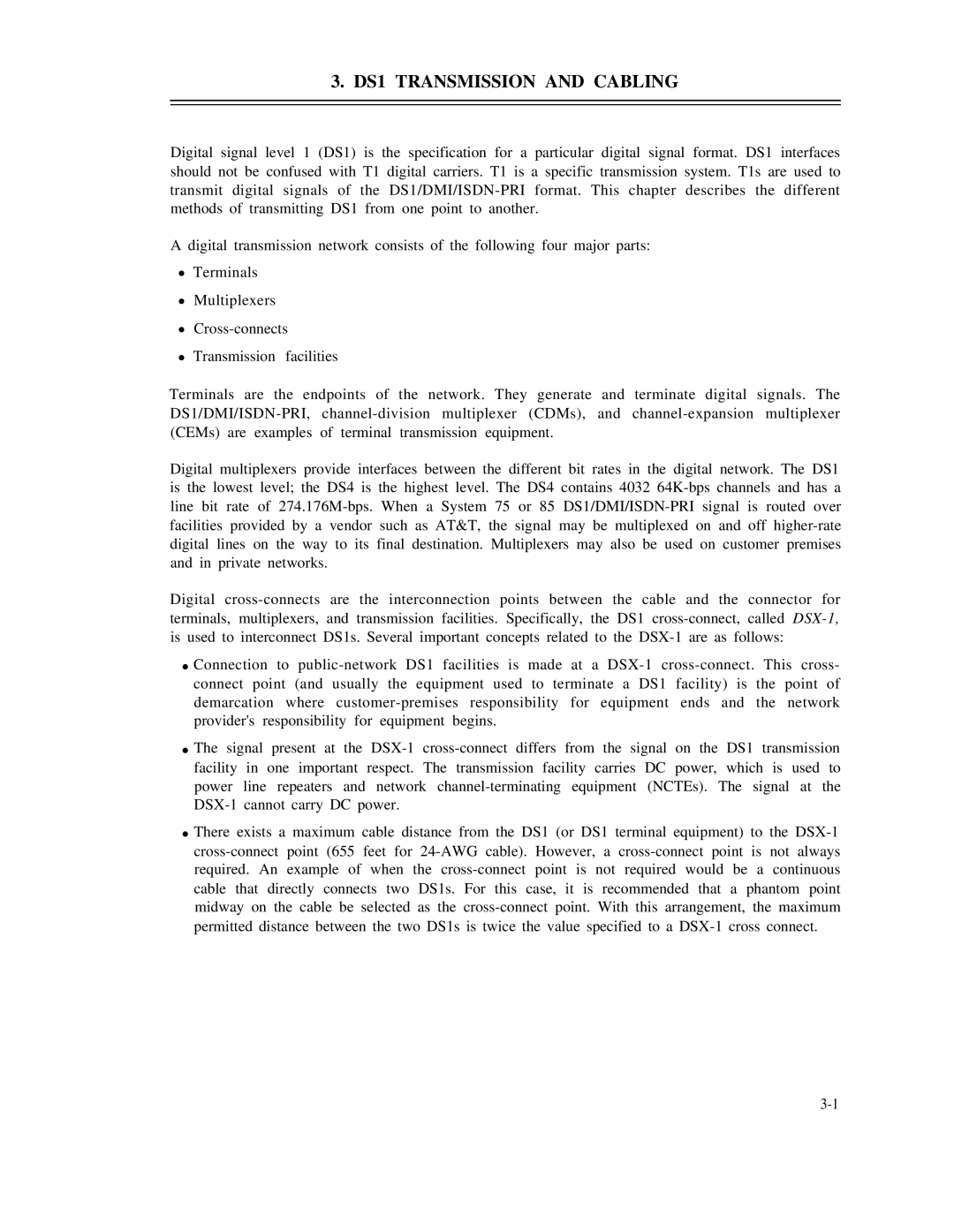 AT&T DS1/DMi/ISDN-PRI manual DS1 Transmission and Cabling 