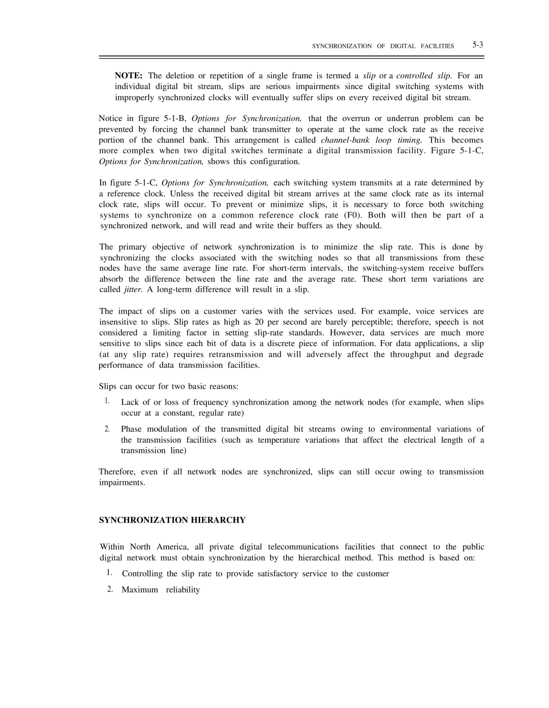 AT&T DS1/DMi/ISDN-PRI manual Synchronization Hierarchy, Synchronization of Digital Facilities 