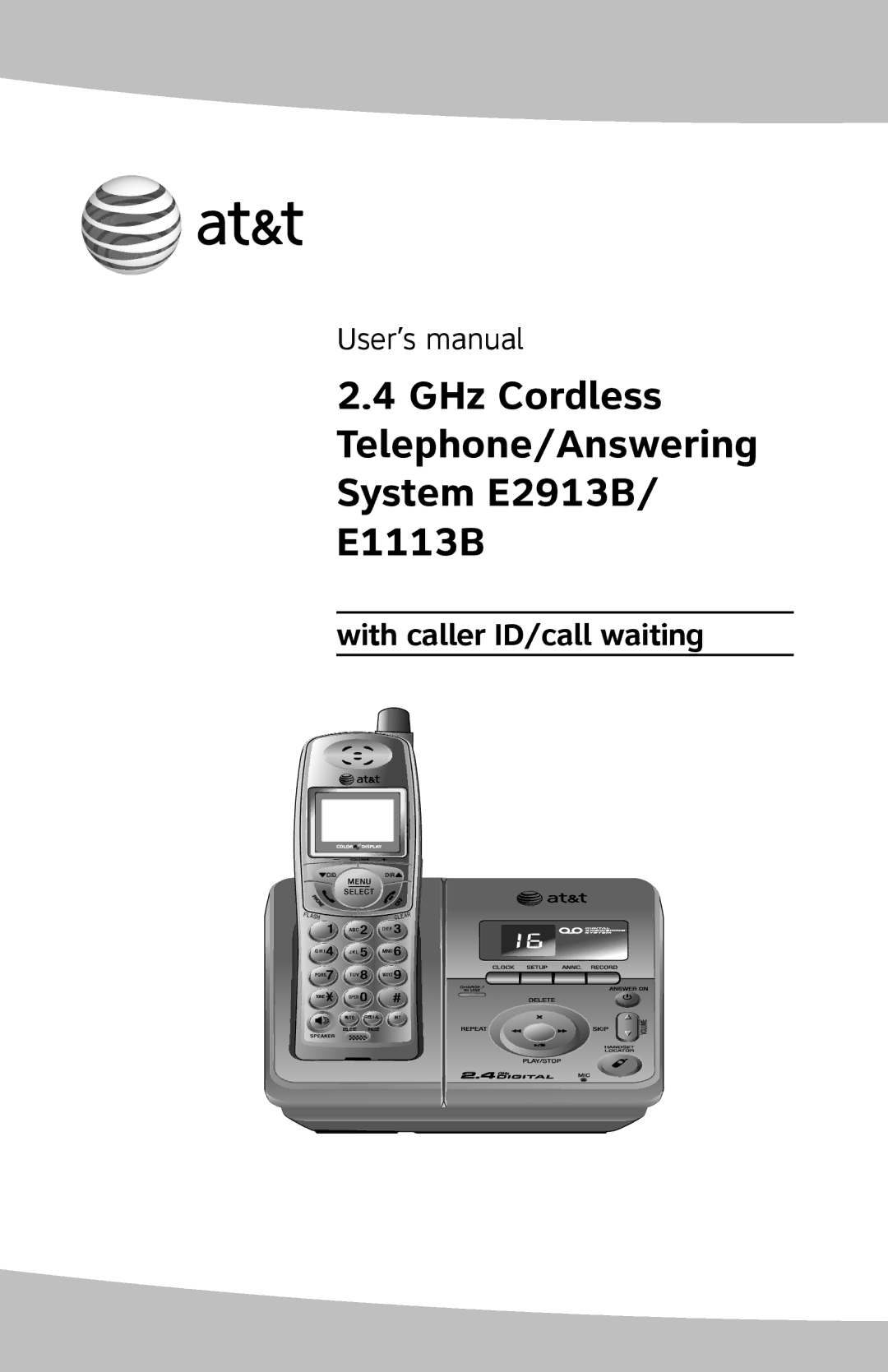 AT&T user manual GHz Cordless Telephone/Answering System E2913B/ E1113B 