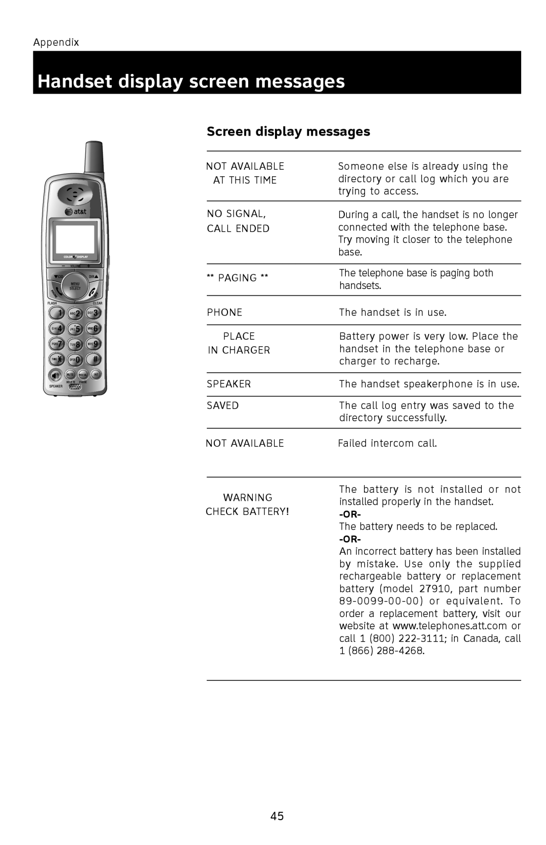 AT&T E1113B user manual Not Available 