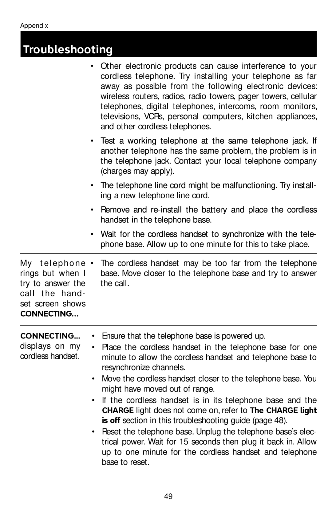 AT&T E1113B user manual Connecting… 