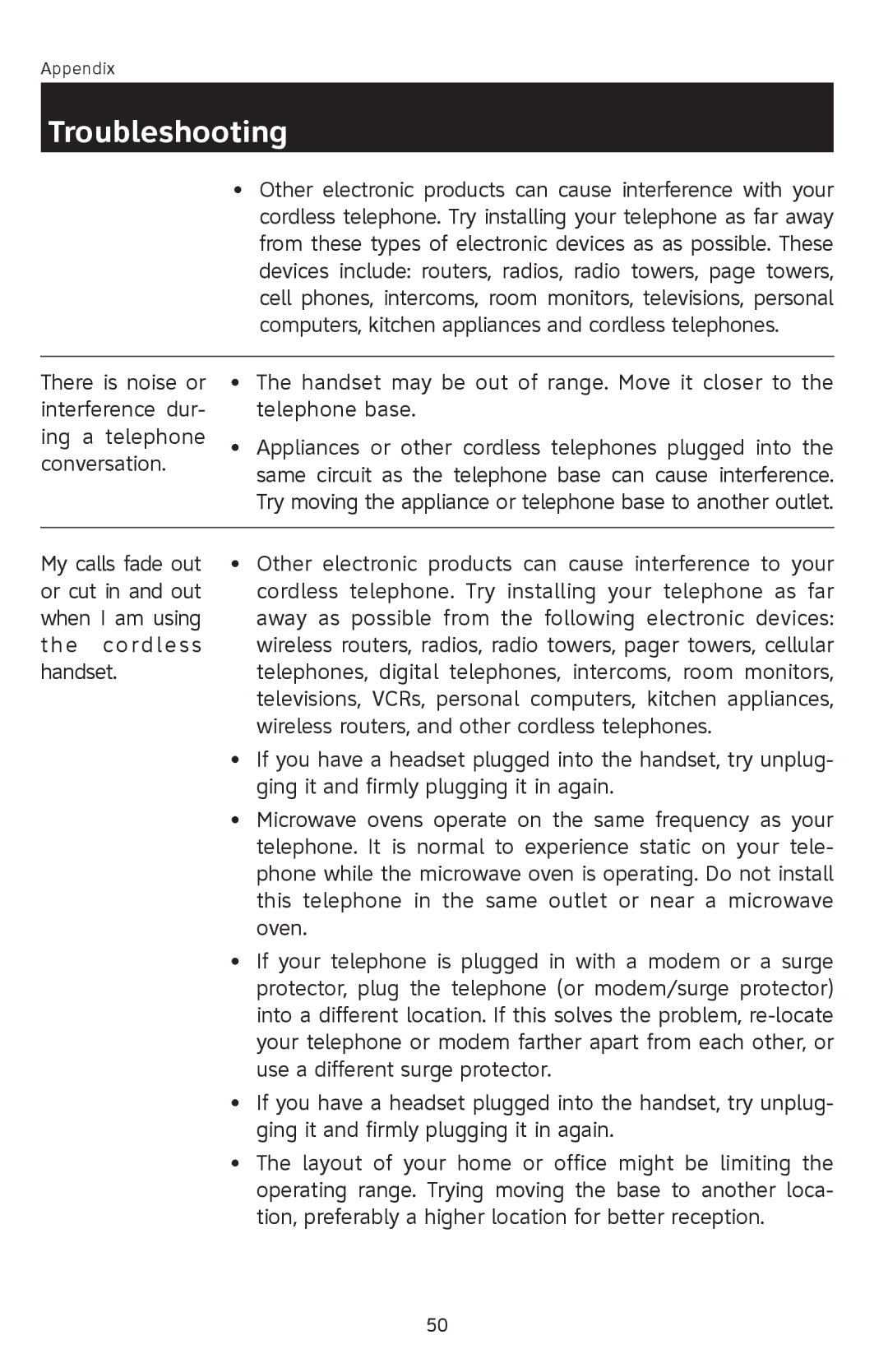 AT&T E1113B user manual Troubleshooting 