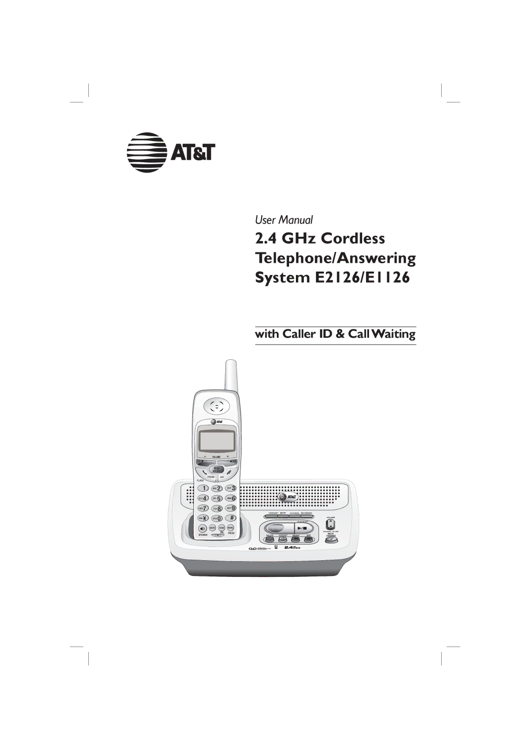 AT&T user manual GHz Cordless Telephone/Answering System E2126/E1126 