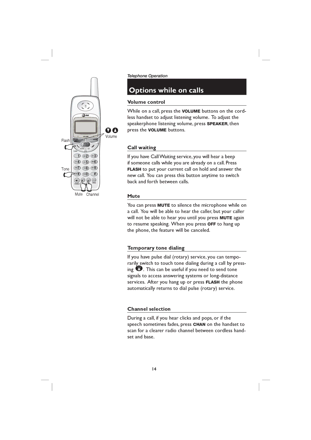 AT&T E1126, E2126 user manual Options while on calls 