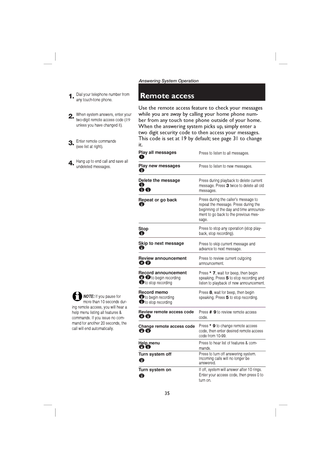 AT&T E2126, E1126 user manual Remote access 