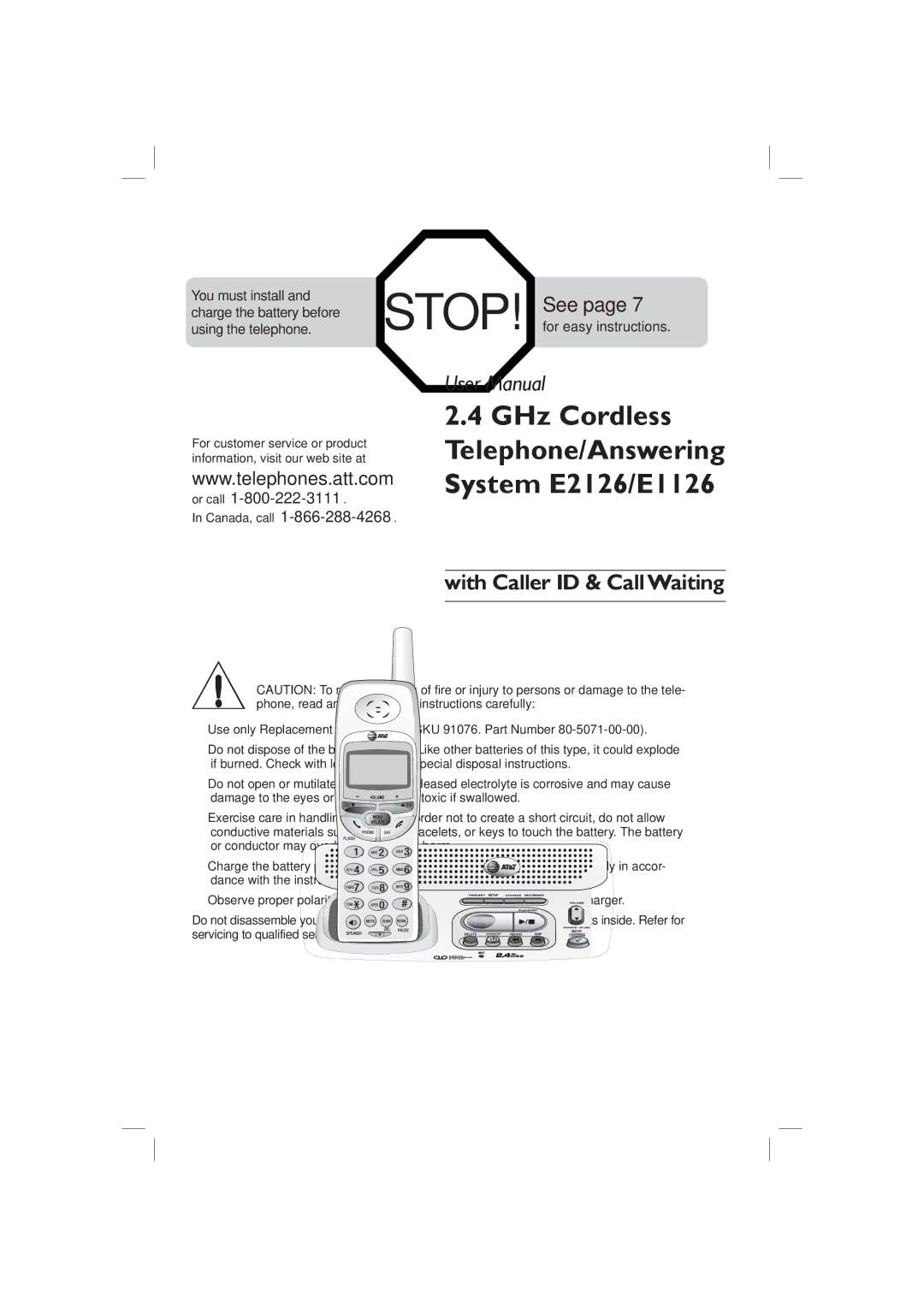 AT&T E1126, E2126 user manual See 