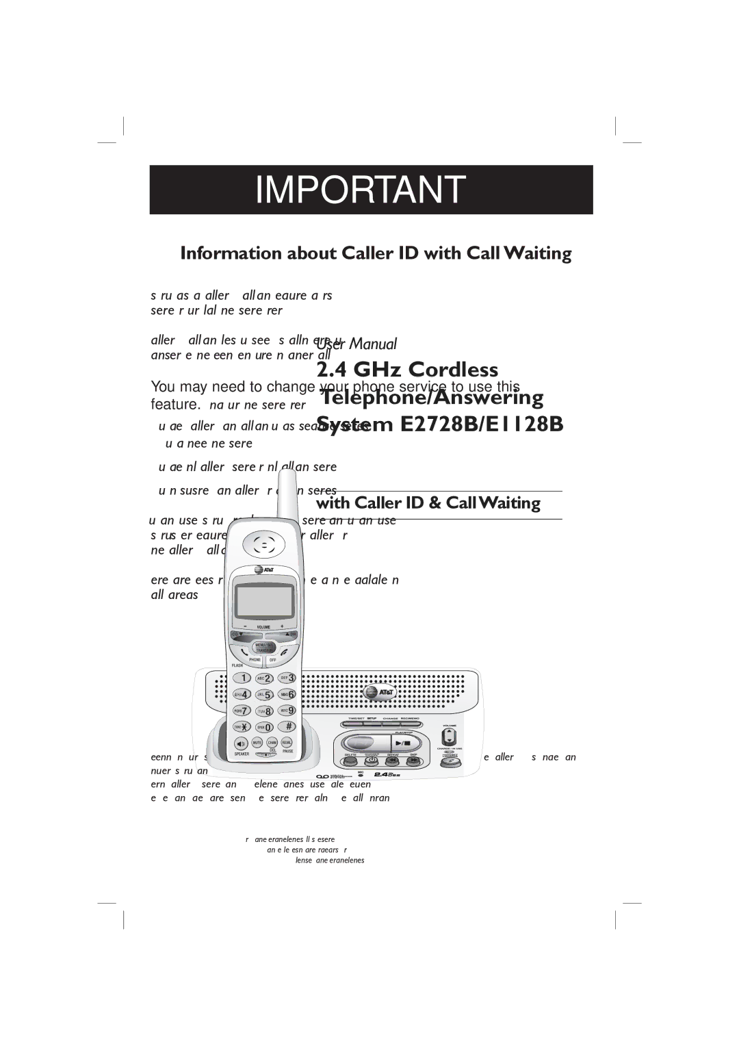 AT&T E2728B, E1128B user manual Information about Caller ID with Call Waiting 