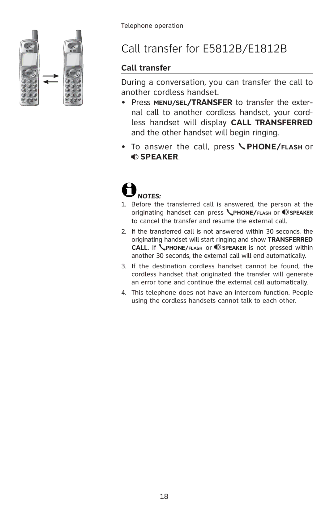 AT&T E1814B, E1813B, E5814B, E5813B Call transfer for E5812B/E1812B, “‡Œ…Œ”ƒ‘’‡ŒƐ—“Œ’Œ‘„ƒ’†ƒŠŠ’ 