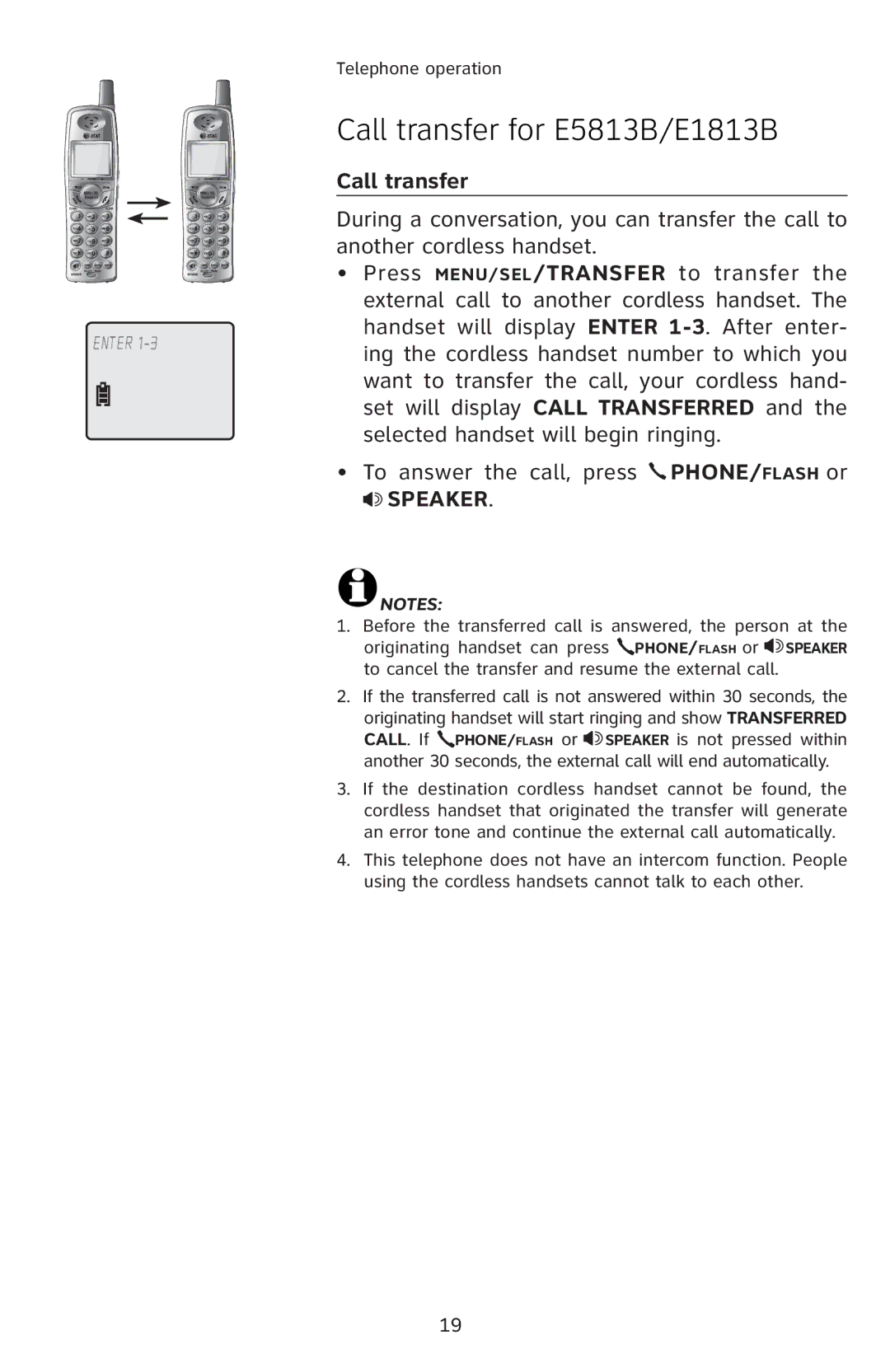 AT&T E5814B, E1814B, E1812B, E5812B Call transfer for E5813B/E1813B, ƒ–’ƒŒŠ ŠŠ ’ Œ’†ƒ ‚Šƒ‘‘ †Œ‚‘ƒ’Ɠ †ƒ 