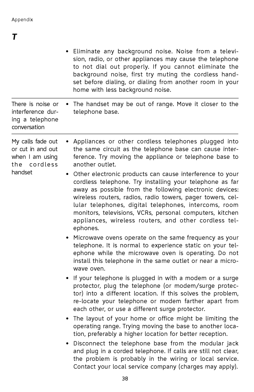 AT&T E1802B, E1833B, E5833B, E5802B user manual Eliminate any background noise. Noise from a televi 