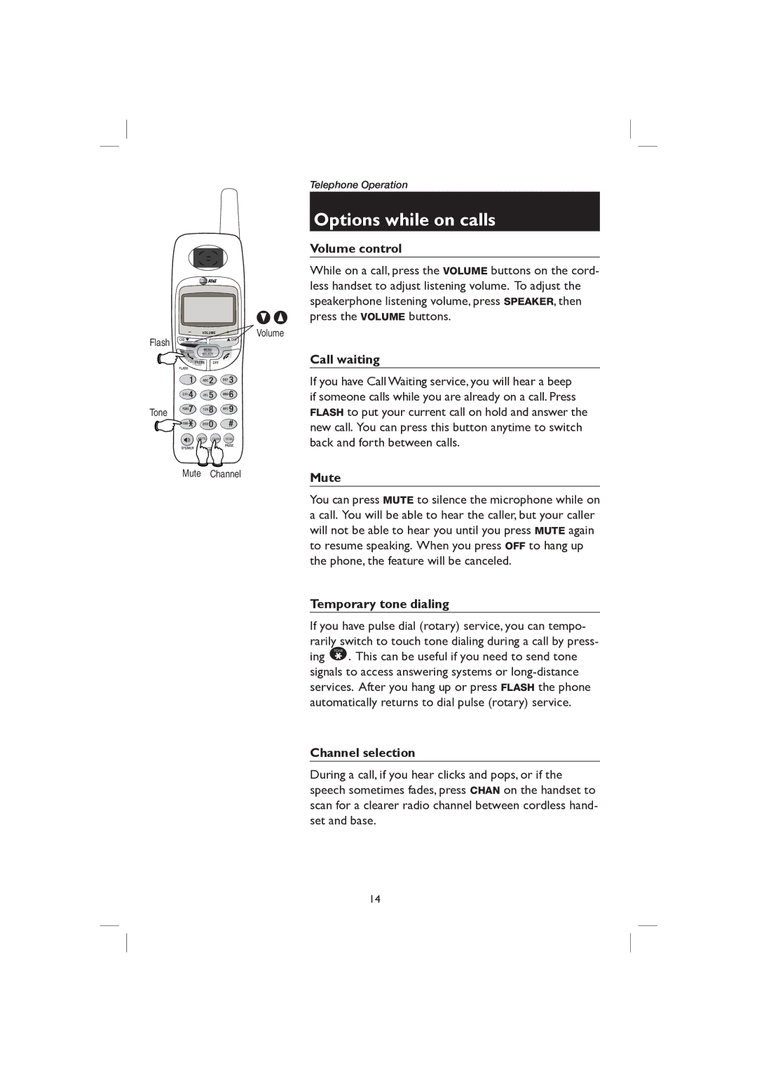 AT&T E2116 user manual Options while on calls 