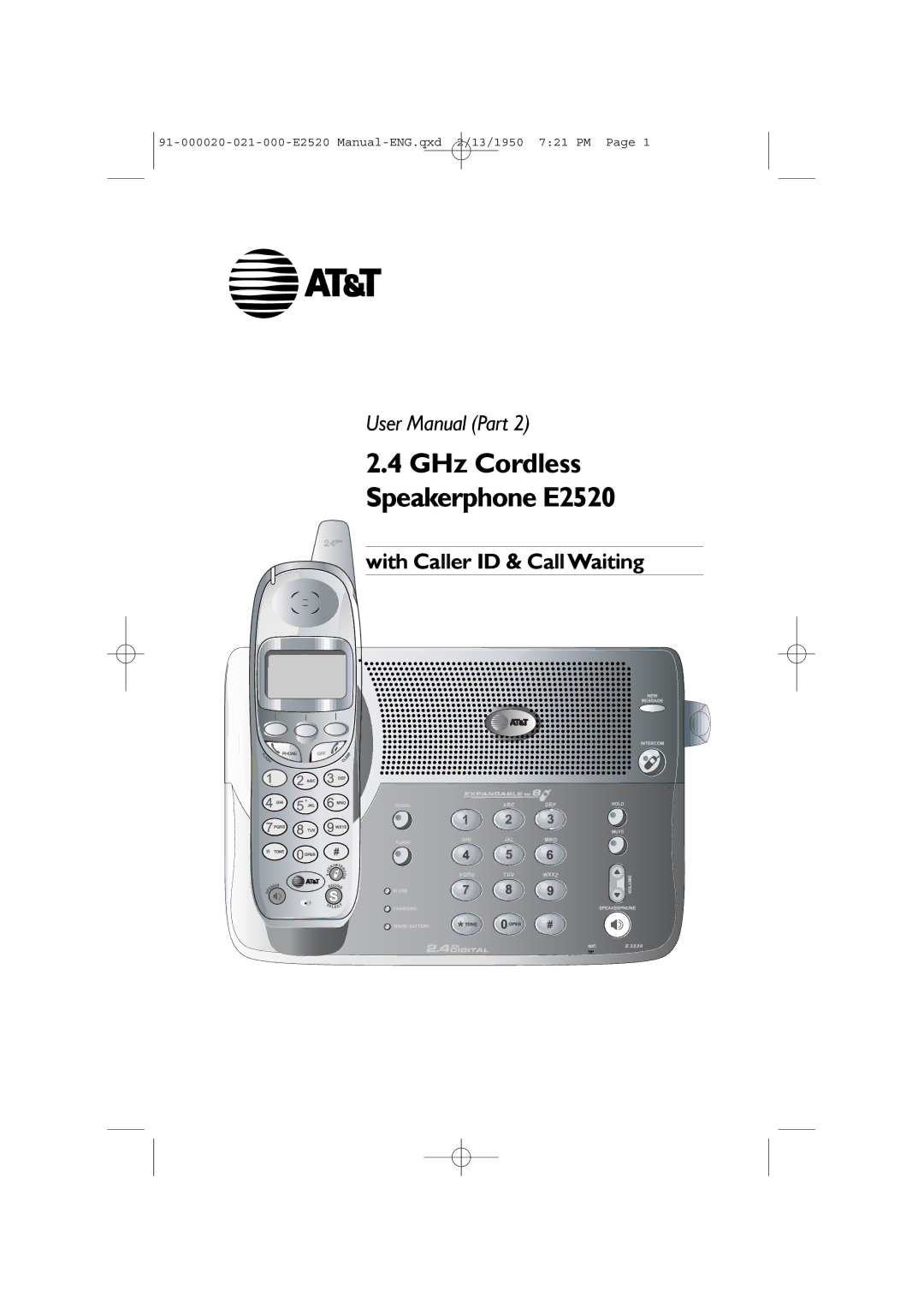 AT&T user manual GHz Cordless Speakerphone E2520 