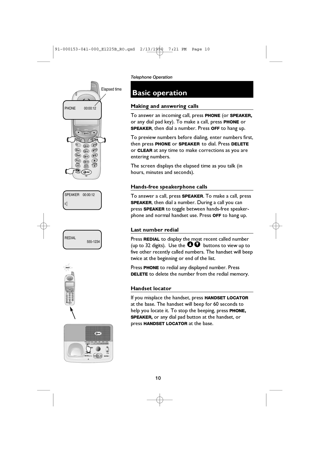 AT&T E2725B, E1225B user manual Elapsed time 