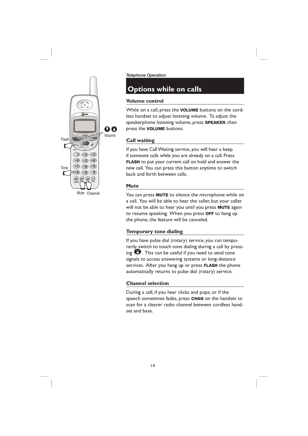 AT&T E2727B user manual Options while on calls 