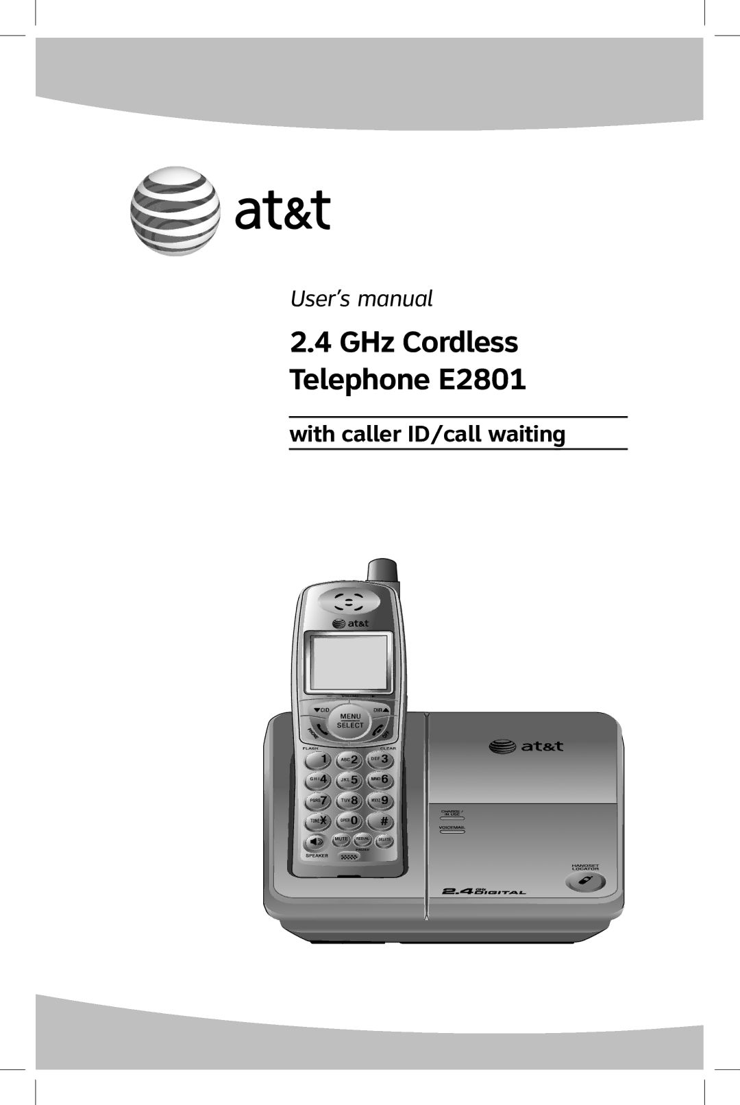 AT&T user manual GHz Cordless Telephone E2801 