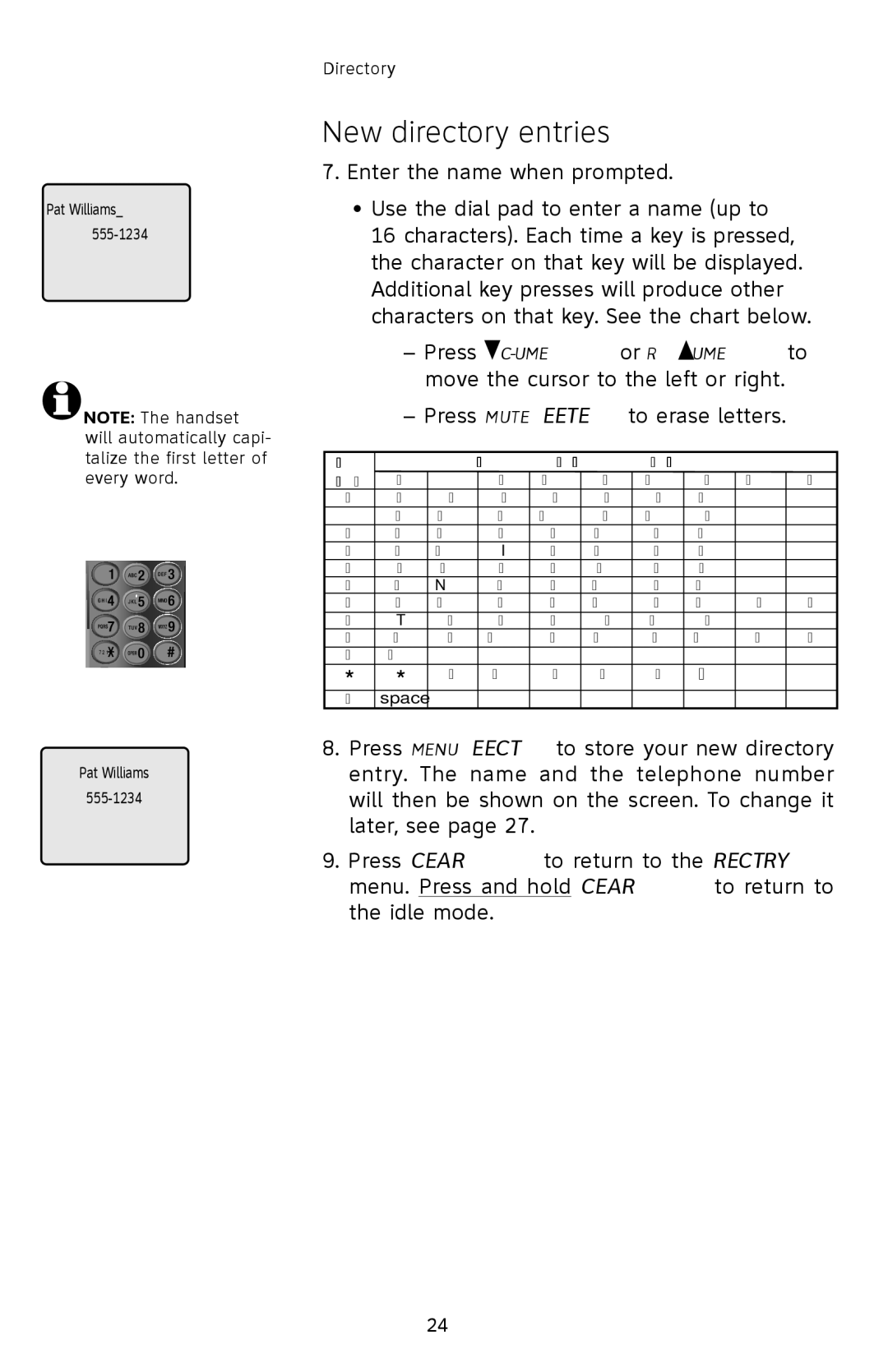 AT&T E2812B user manual Pat Williams 555-1234 