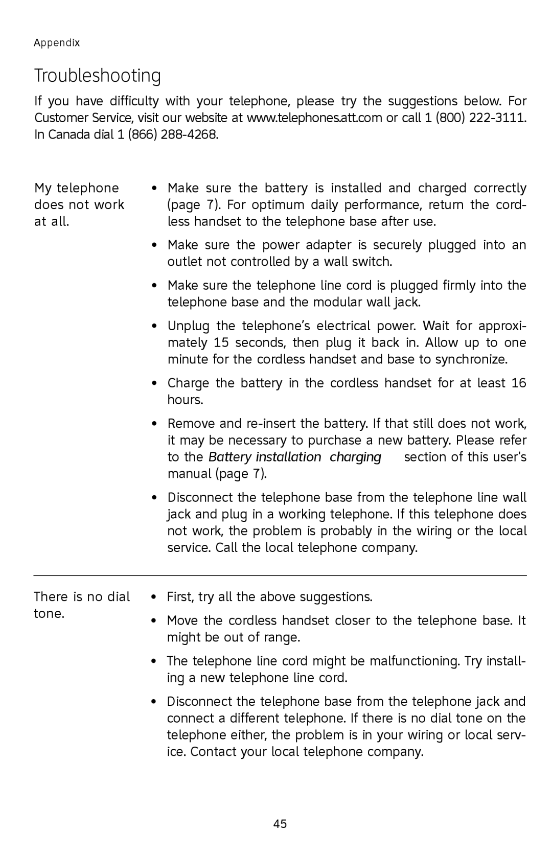 AT&T E2812B user manual Troubleshooting 