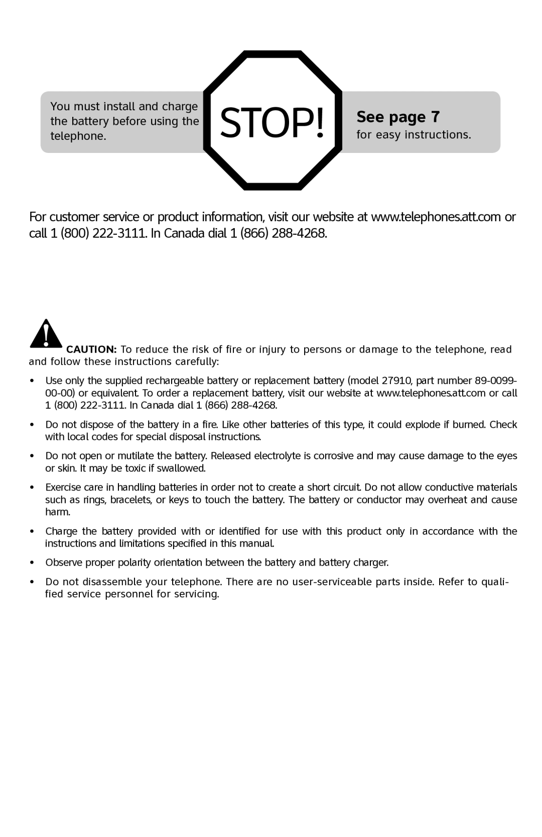 AT&T E2901 user manual Stop 