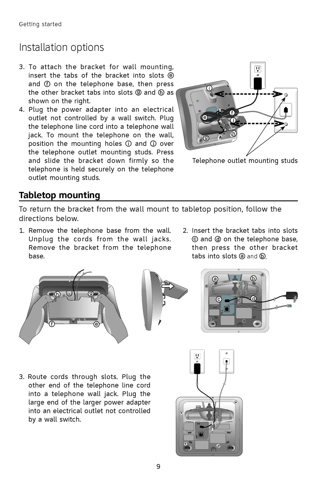 AT&T E2903B user manual Tabletop mounting 