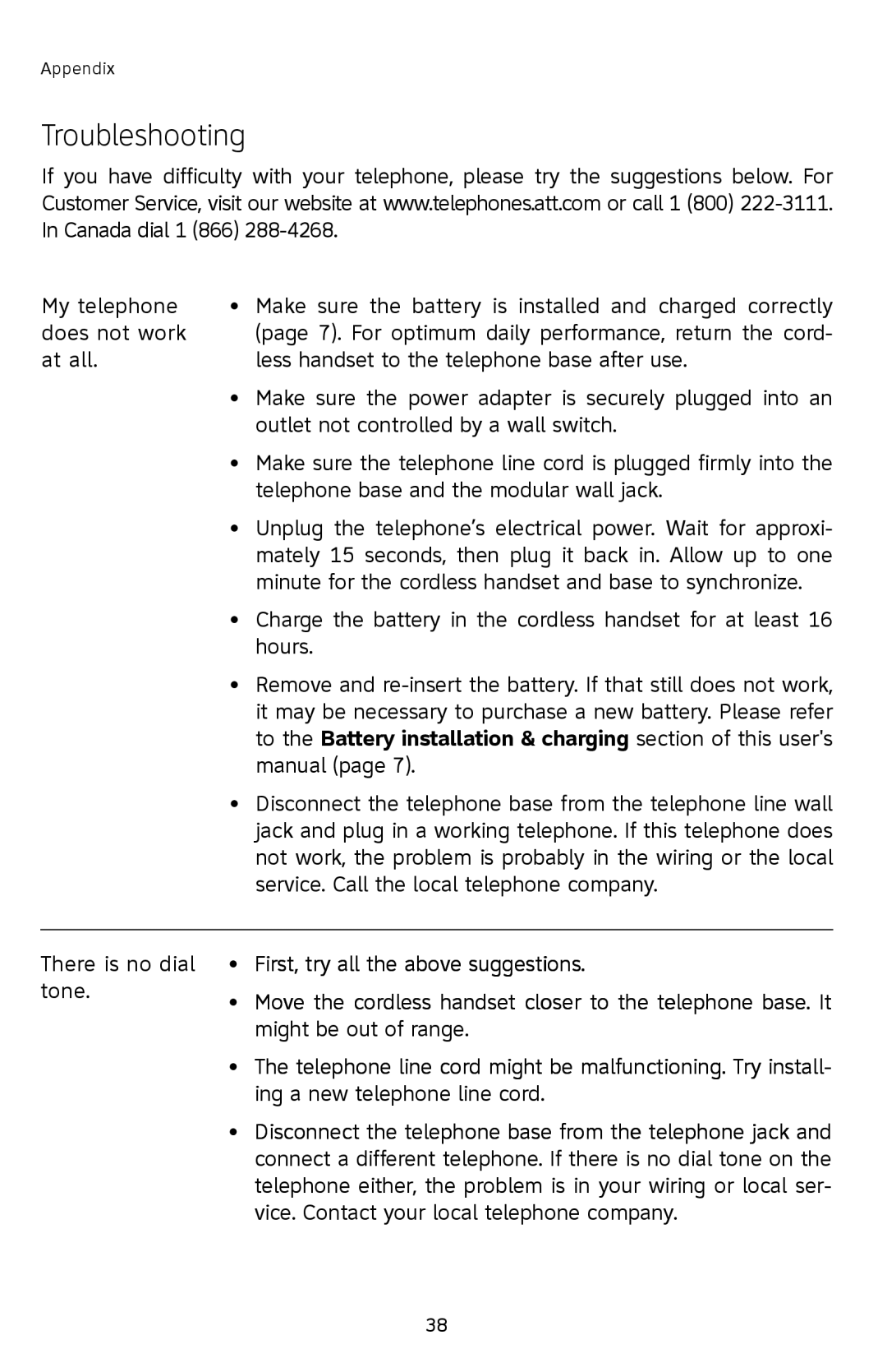 AT&T E2903B user manual Troubleshooting 