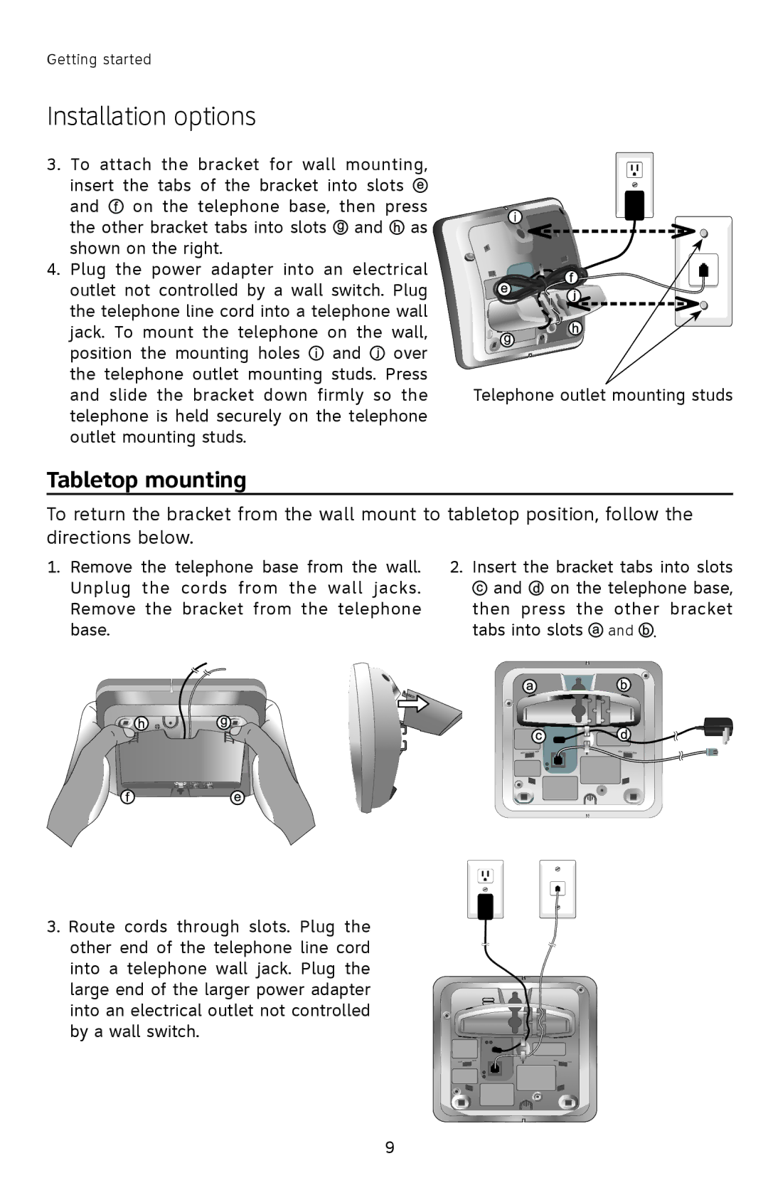 AT&T E2912 user manual Tabletop mounting 