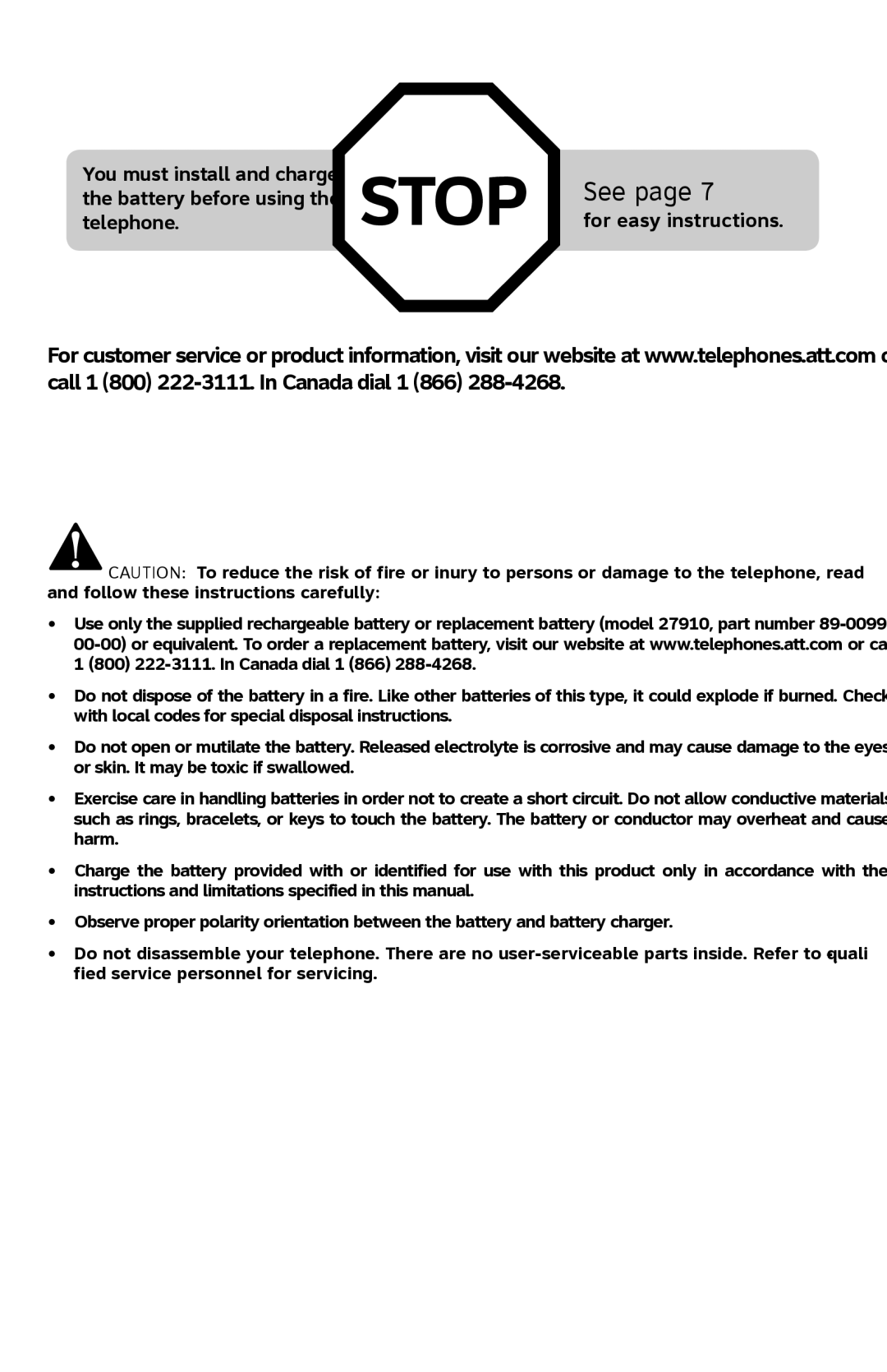 AT&T E2912 user manual Stop 