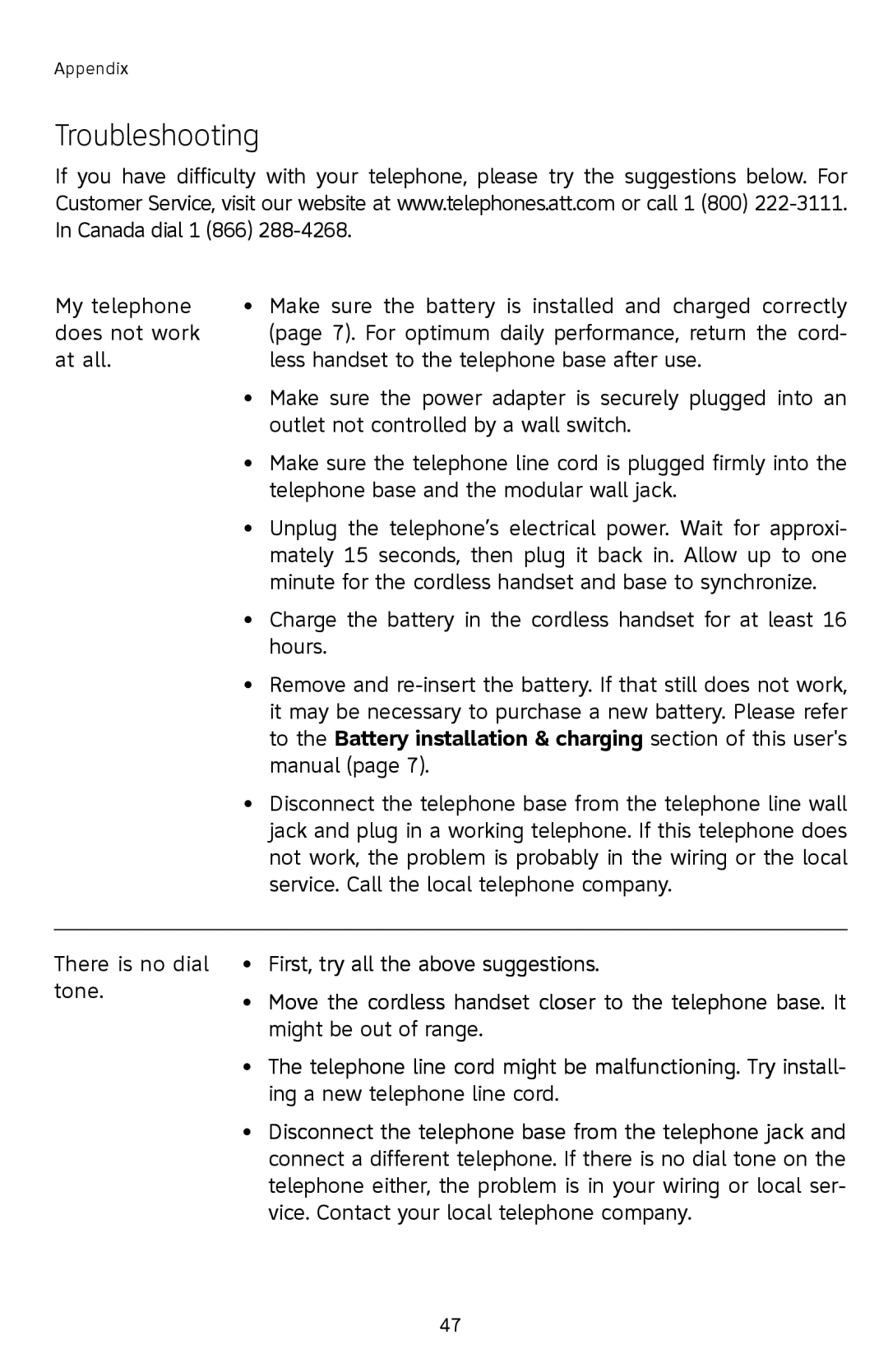 AT&T E2912 user manual Troubleshooting 