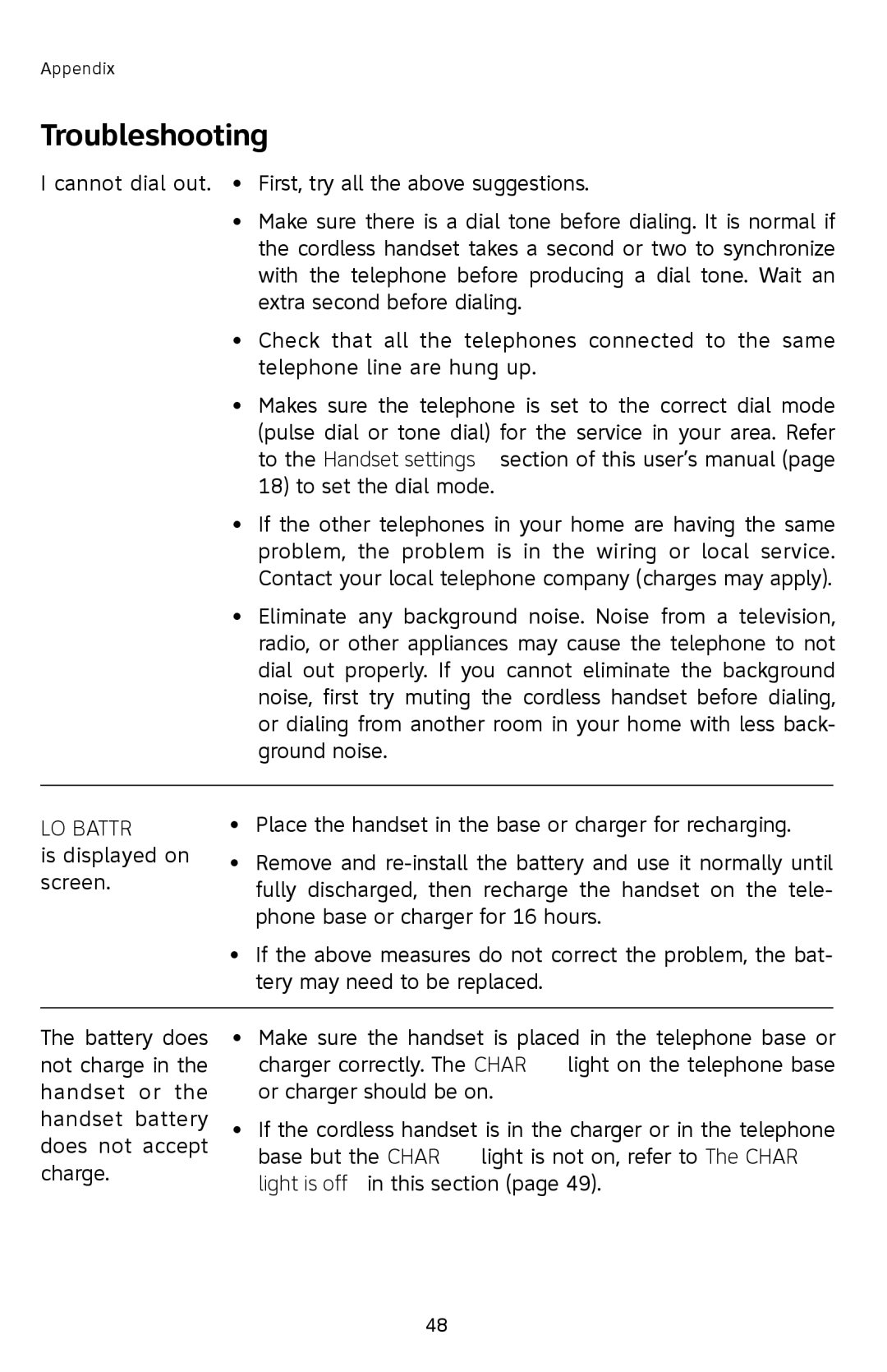 AT&T E2912 user manual LOW Battery 