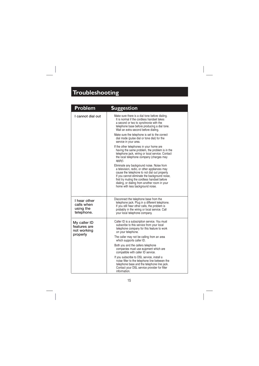 AT&T E560-2 user manual Problem 