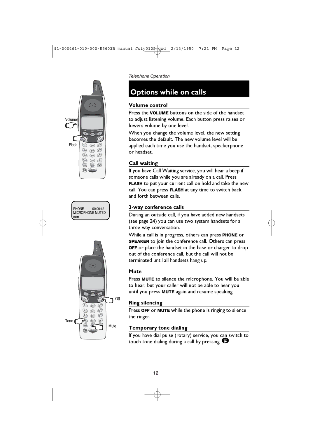 AT&T E5603B, E5600 user manual Options while on calls 