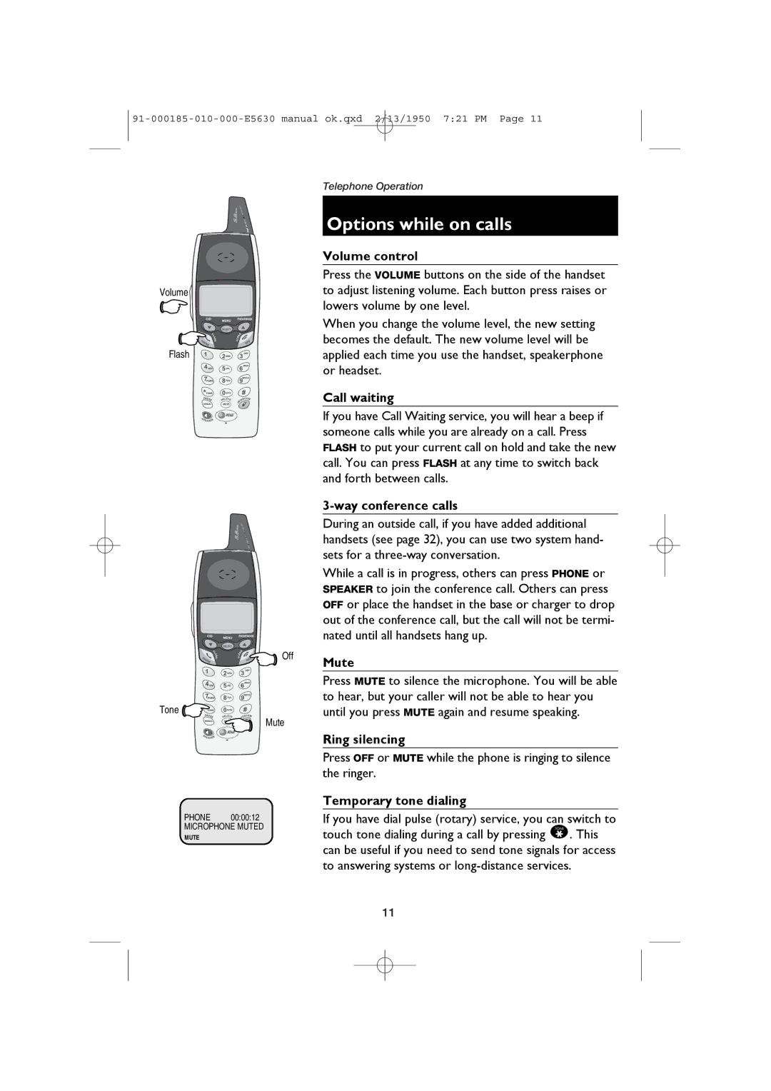 AT&T E5630 user manual Options while on calls 