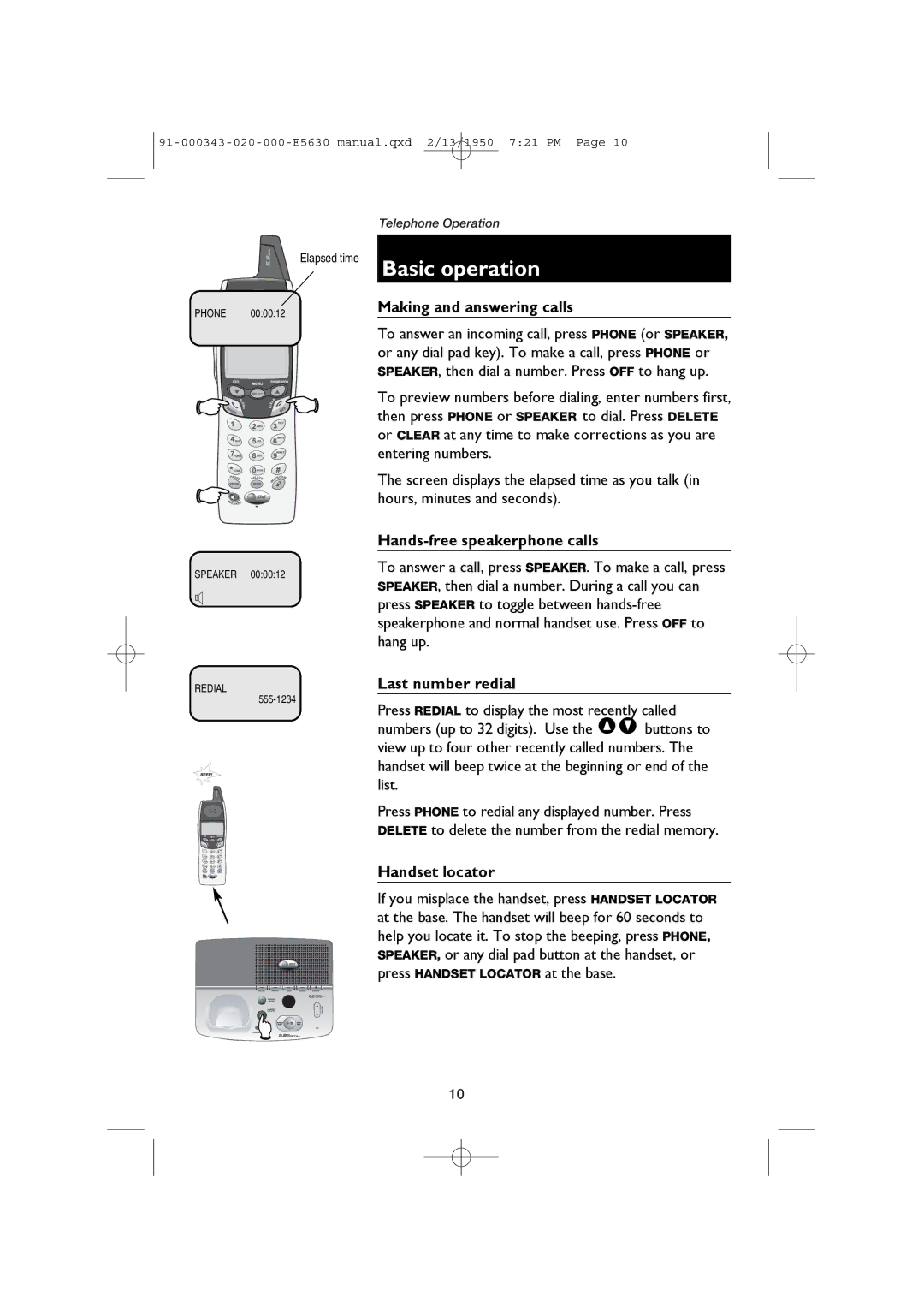 AT&T E5634B, E5633 user manual Elapsed time 