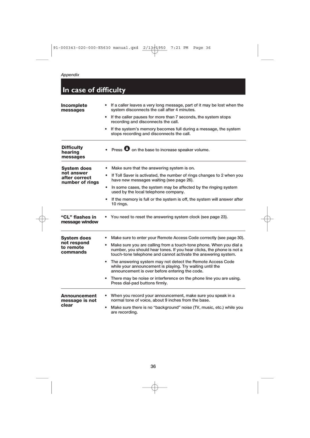 AT&T E5634B, E5633 user manual Incomplete 