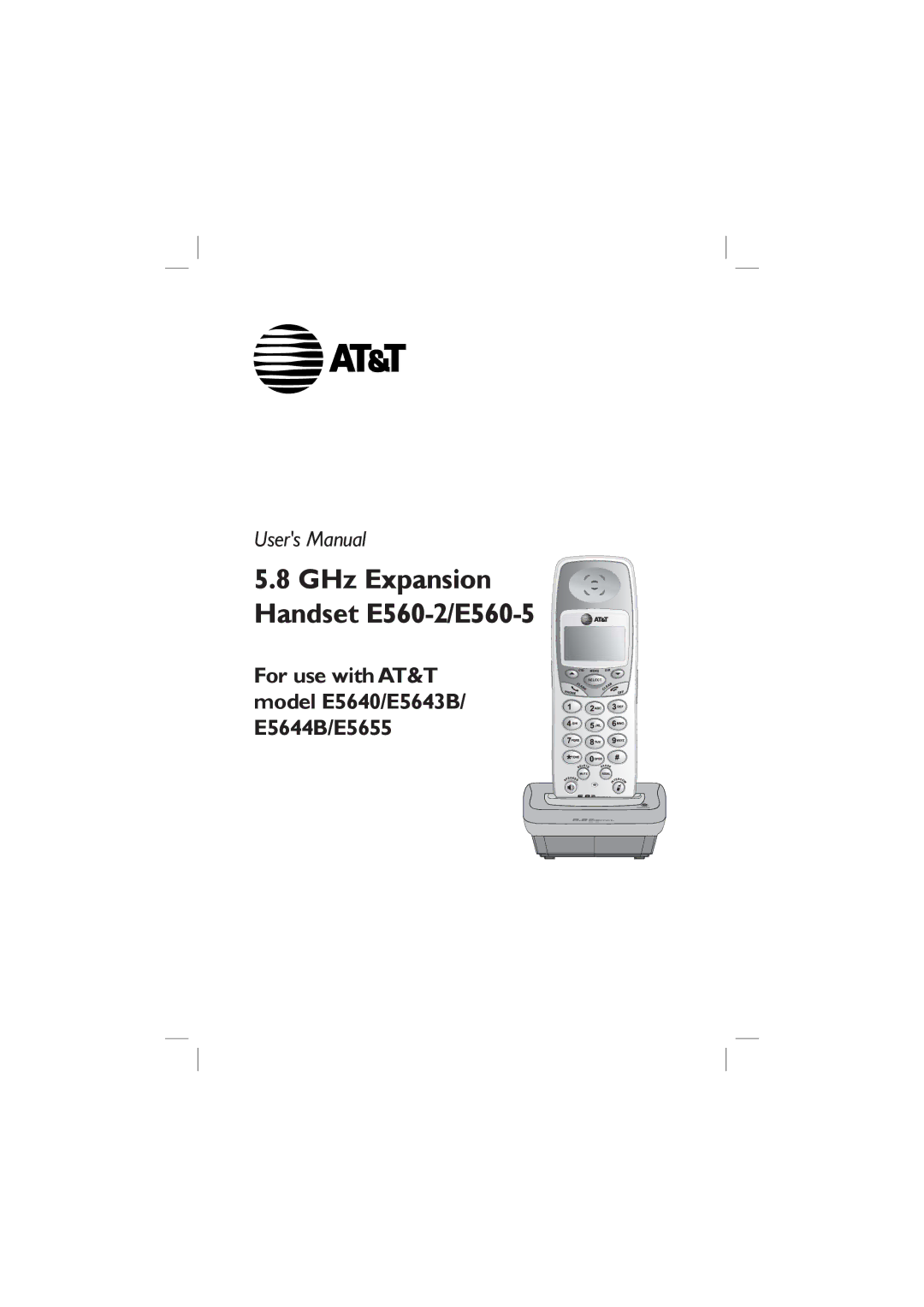 AT&T E5644B, E5655, E5640, E5643B user manual GHz Expansion Handset E560-2/E560-5 