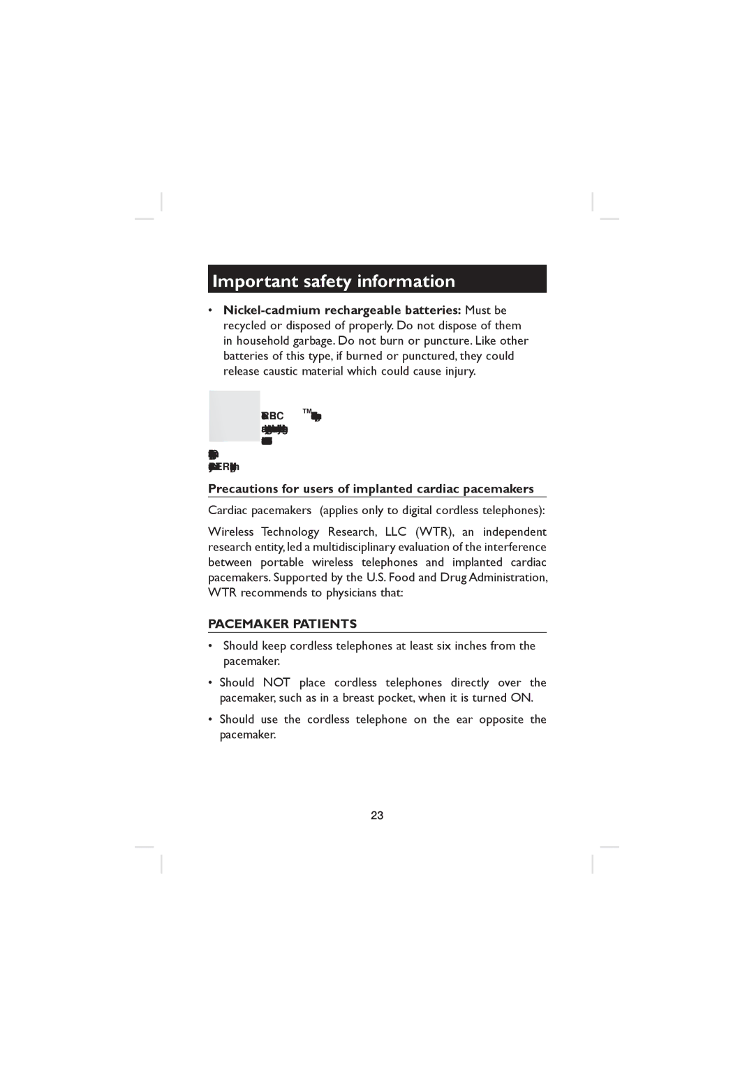 AT&T E5643B, E5655, E5644B, E5640 user manual Precautions for users of implanted cardiac pacemakers, Pacemaker Patients 