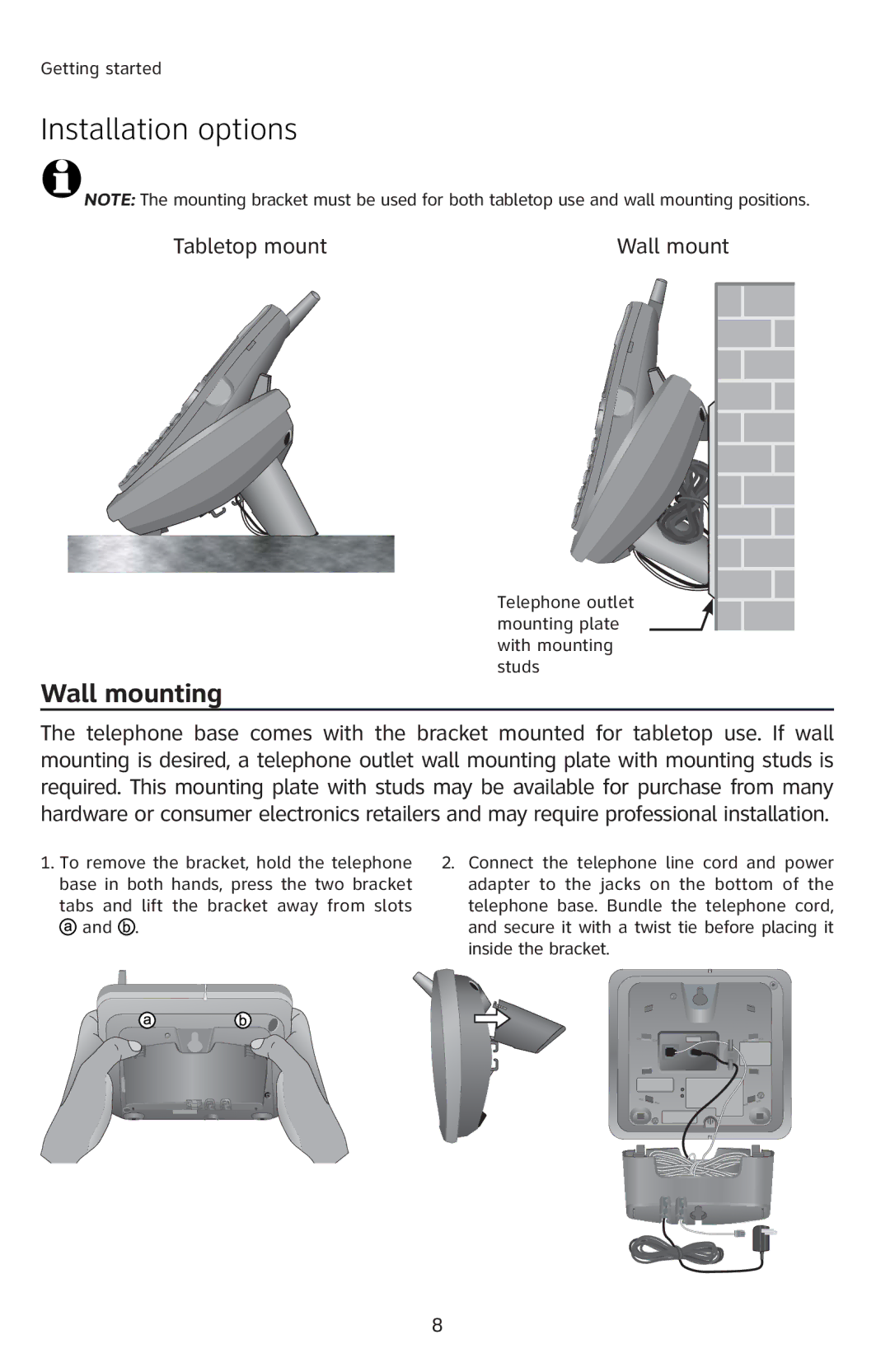 AT&T E5804 user manual Installation options, Ǎɠ ŒŒƒ’ ’†ƒ ’ƒŠƒŽ†Œƒ Š‡Œƒ ‚ Œ‚ Ž•ƒ 