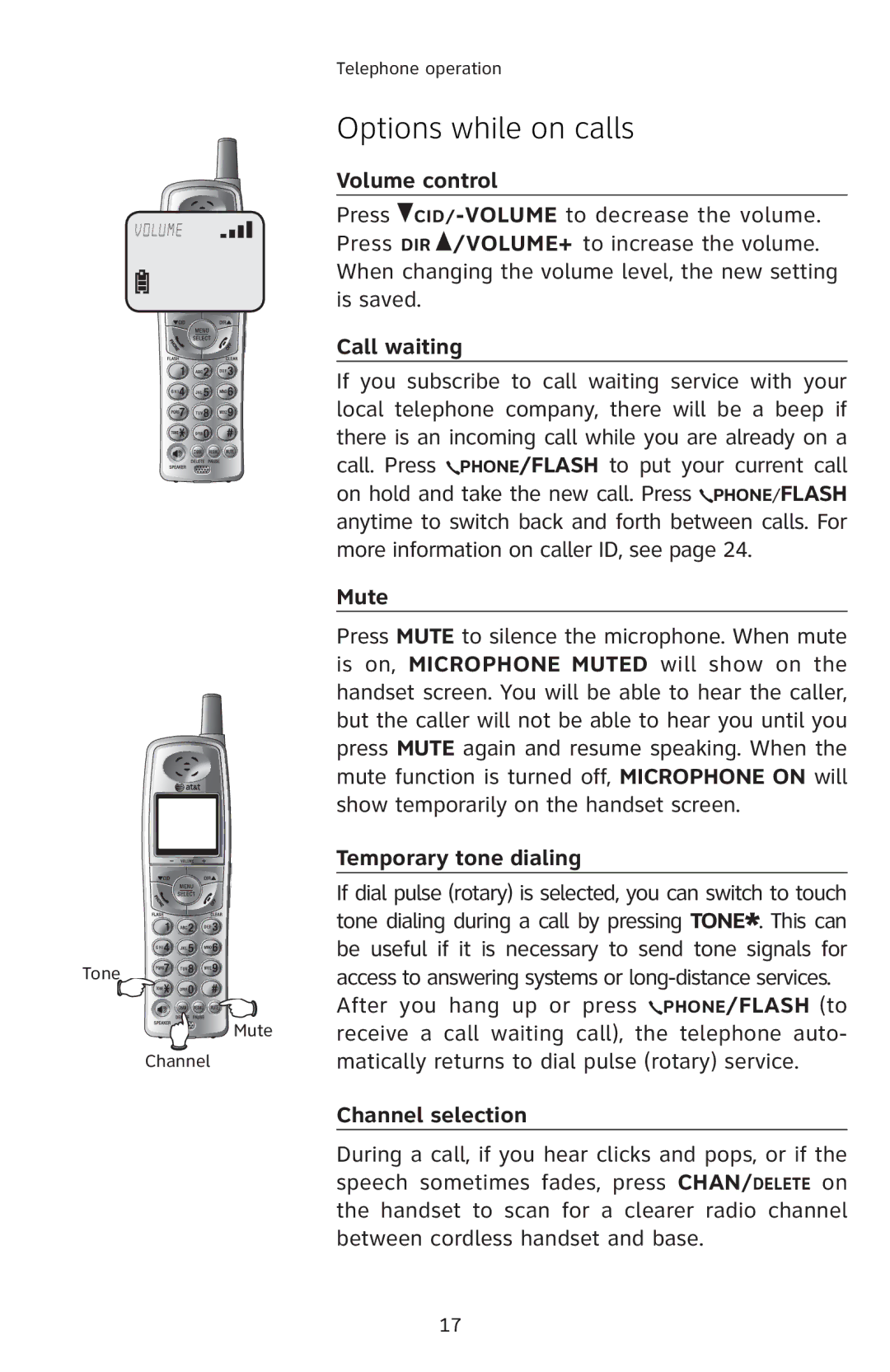 AT&T E5804 user manual Options while on calls 